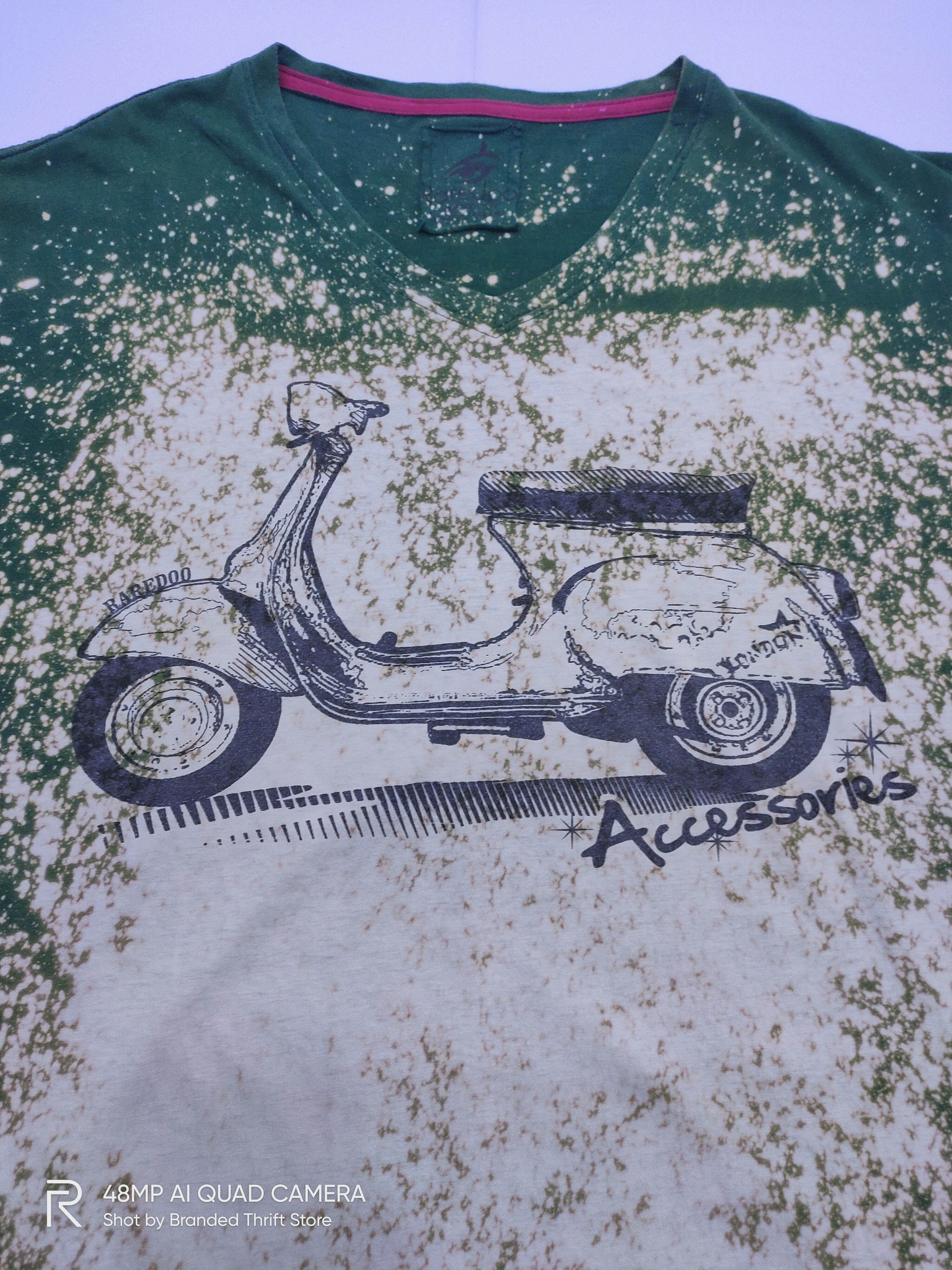 Lambretta RAREDOO London Lambretta Vespa Scooter TieDye Bleach TShirt Size US L / EU 52-54 / 3 - 6 Thumbnail
