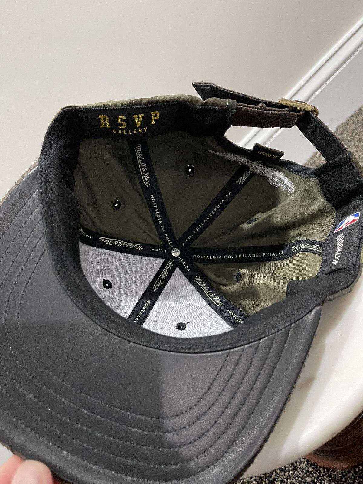 Just Don Just Don x Mitchell & Ness NBA Brooklyn Net Camo Hat Size ONE SIZE - 5 Thumbnail