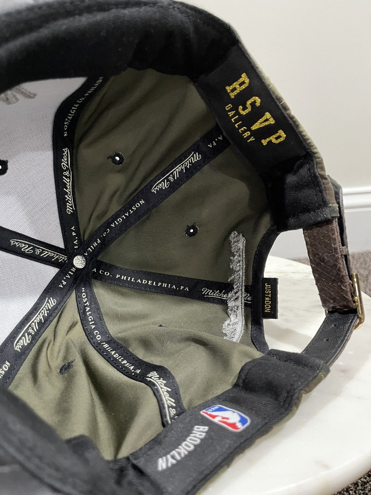 Just Don Just Don x Mitchell & Ness NBA Brooklyn Net Camo Hat Size ONE SIZE - 6 Thumbnail