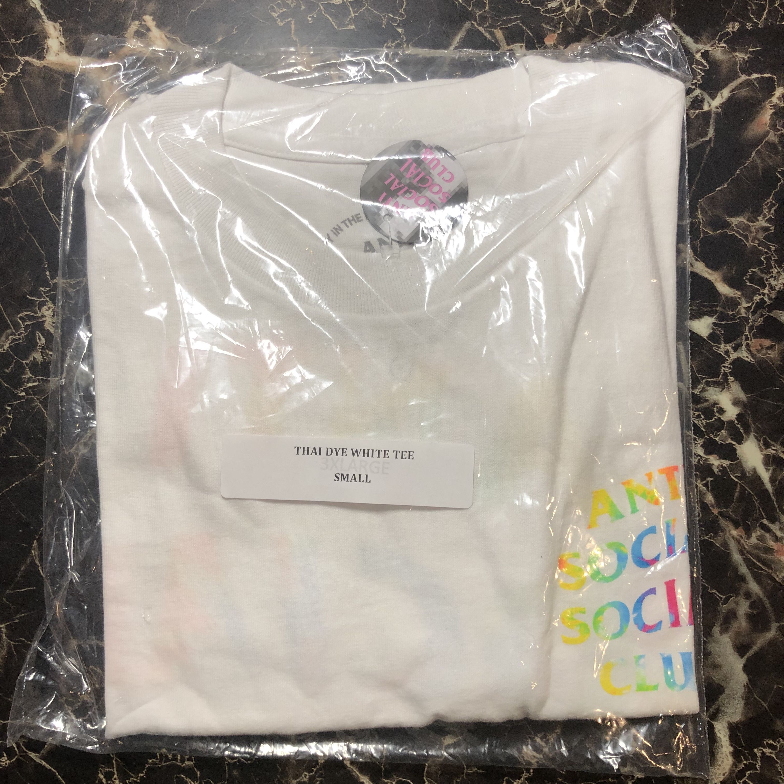 Anti Social Social Club DS ASSC Thai Dye Rainbow Logo white Tee in hand kaws Size US S / EU 44-46 / 1 - 2 Thumbnail