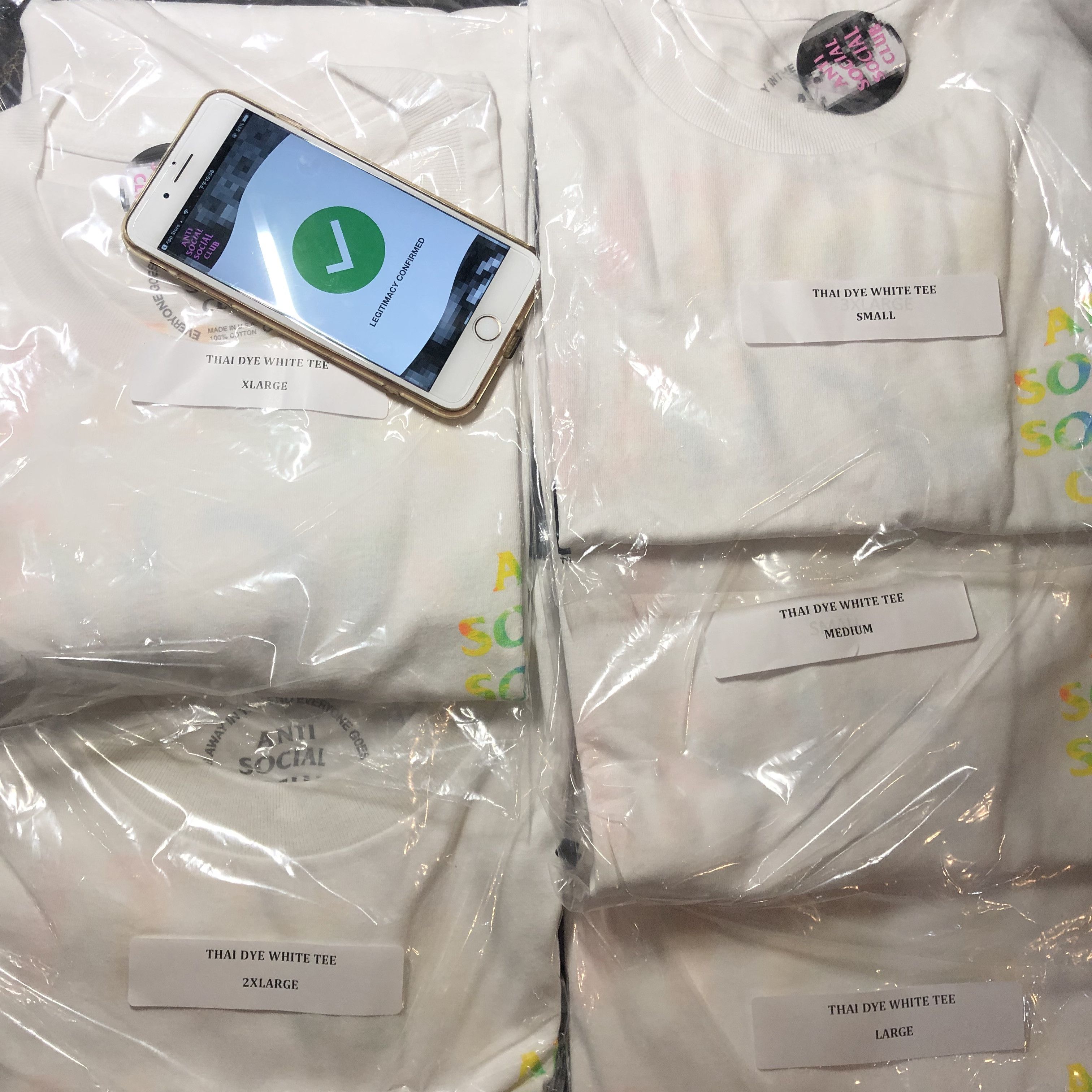 Anti Social Social Club DS ASSC Thai Dye Rainbow Logo white Tee in hand kaws Size US S / EU 44-46 / 1 - 7 Thumbnail