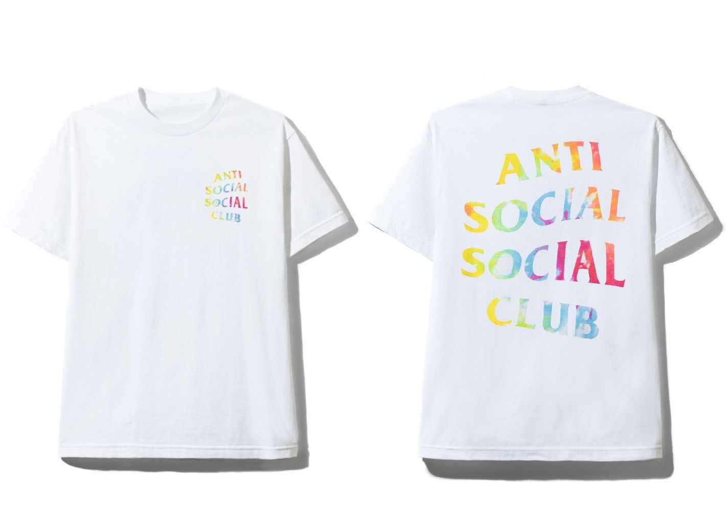 Anti Social Social Club DS ASSC Thai Dye Rainbow Logo white Tee in hand kaws Size US S / EU 44-46 / 1 - 6 Thumbnail