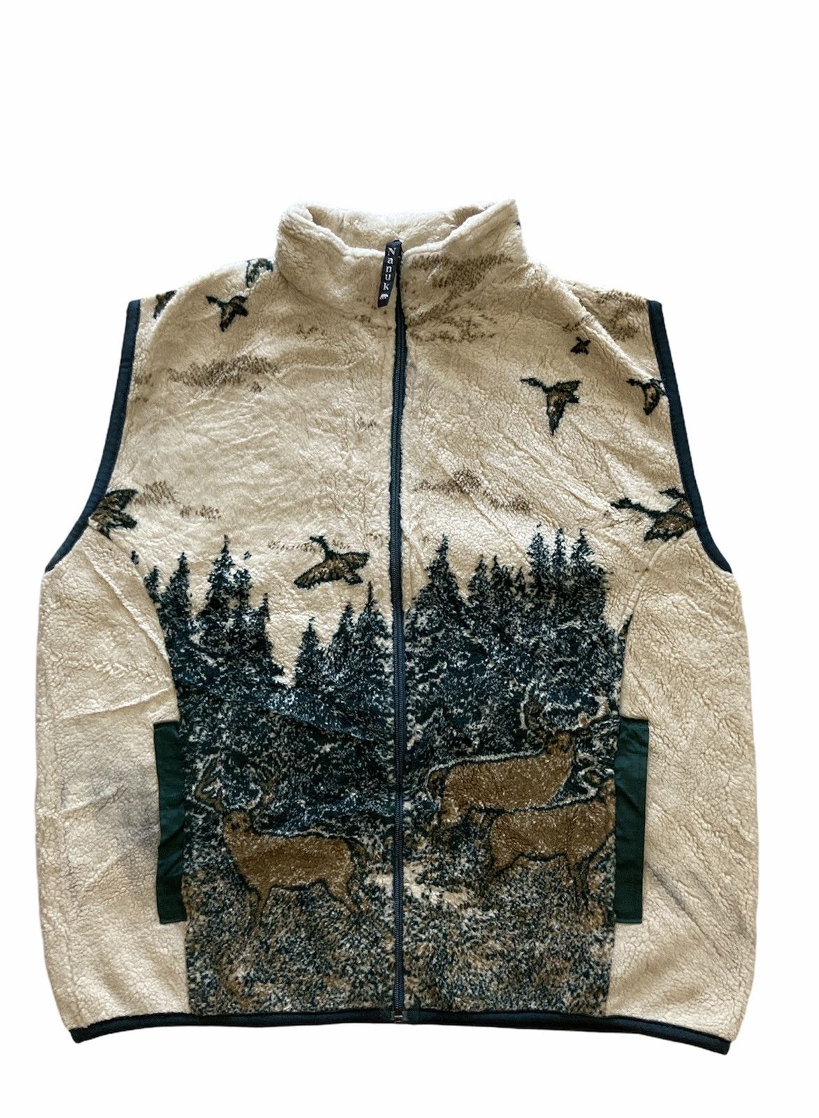 Japanese Brand Habitat Printed Fleece Sleeveless Jacket Size US M / EU 48-50 / 2 - 1 Thumbnail