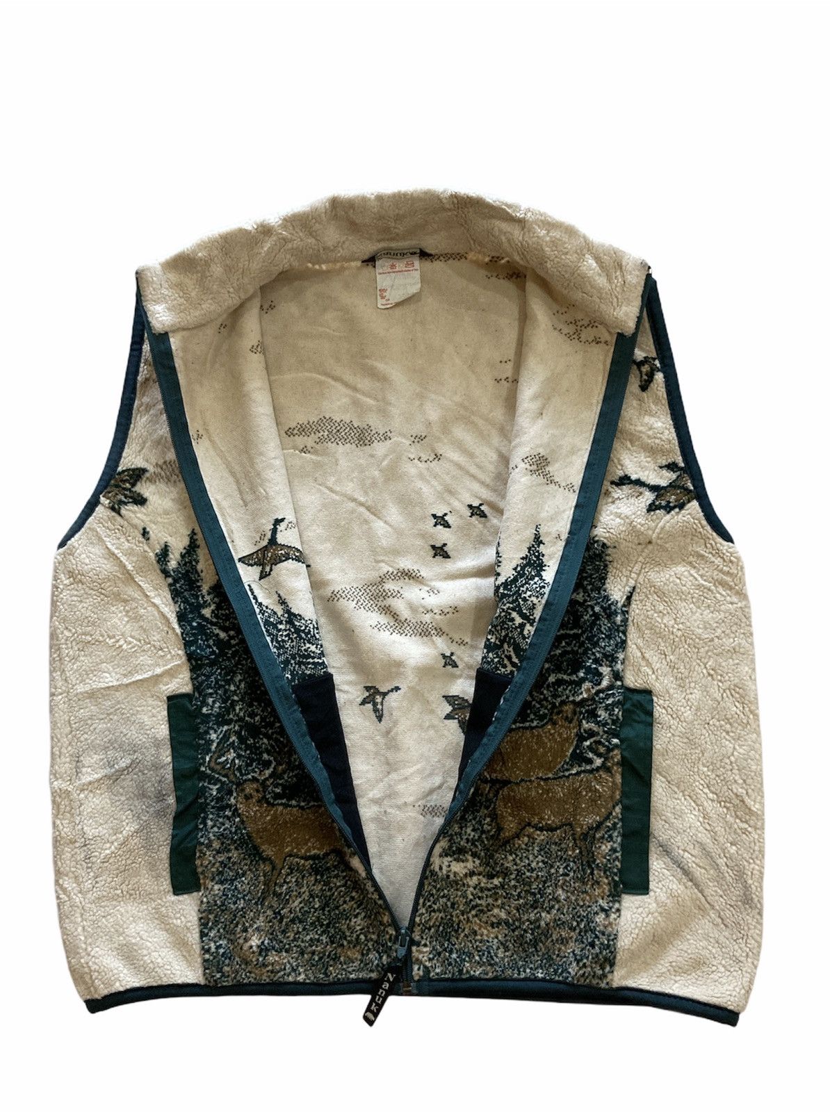 Japanese Brand Habitat Printed Fleece Sleeveless Jacket Size US M / EU 48-50 / 2 - 3 Thumbnail