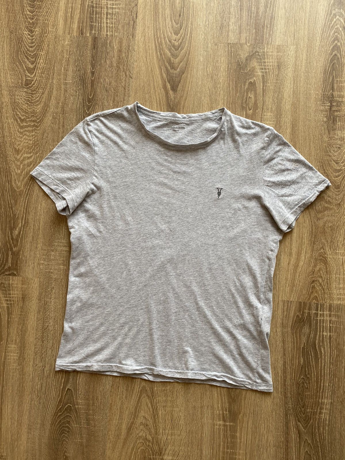 Allsaints AllSaints Cotton Tonic Crew Neck Grey Men’s T-shirt Size US M / EU 48-50 / 2 - 2 Thumbnail