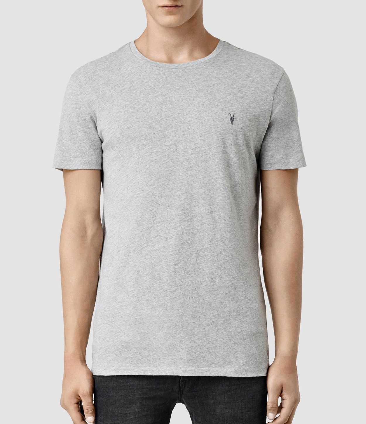 Allsaints AllSaints Cotton Tonic Crew Neck Grey Men’s T-shirt Size US M / EU 48-50 / 2 - 1 Thumbnail
