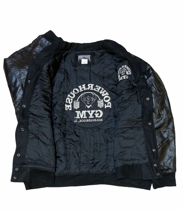 Varsity Jacket Power House Gym Oversized Leather Arm Jacket | Grailed