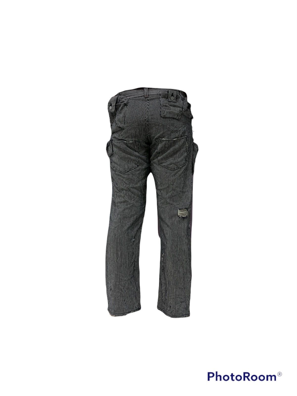 Issey Miyake SUNAO KUWAHARA HICKORY STRIPED DISTRESSED PANTS JEANS Size US 32 / EU 48 - 2 Thumbnail