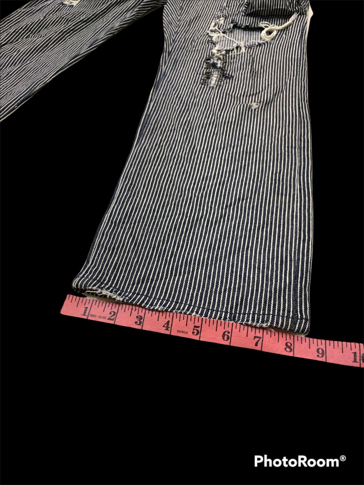 Issey Miyake SUNAO KUWAHARA HICKORY STRIPED DISTRESSED PANTS JEANS Size US 32 / EU 48 - 6 Thumbnail