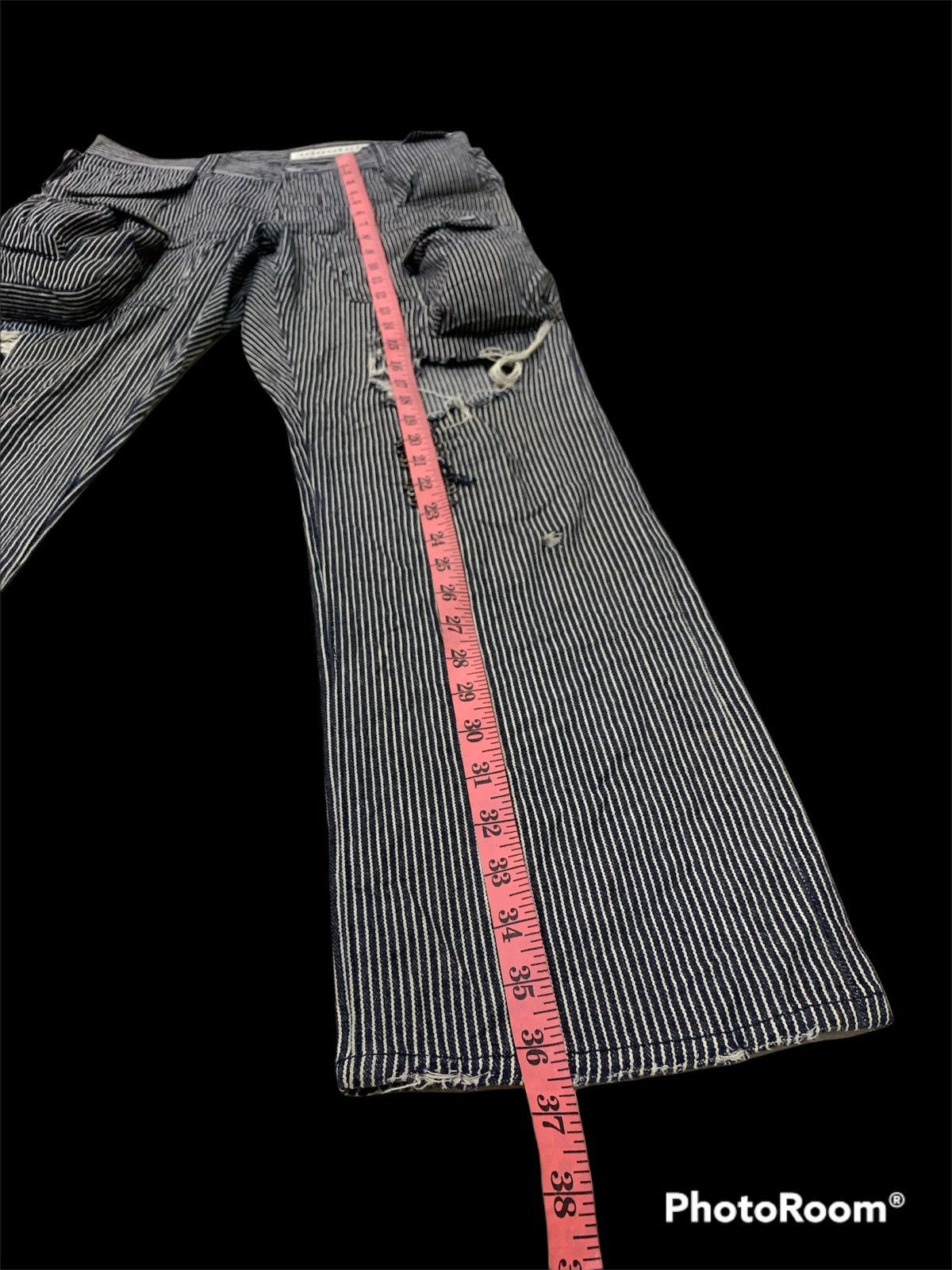Issey Miyake SUNAO KUWAHARA HICKORY STRIPED DISTRESSED PANTS JEANS Size US 32 / EU 48 - 5 Thumbnail