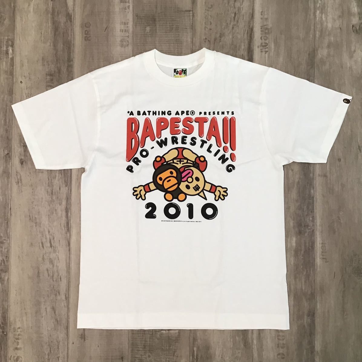 image of Bape × Kinnikuman Bape Sta Pro Wrestling Milo T-Shirt in White, Men's (Size Medium)