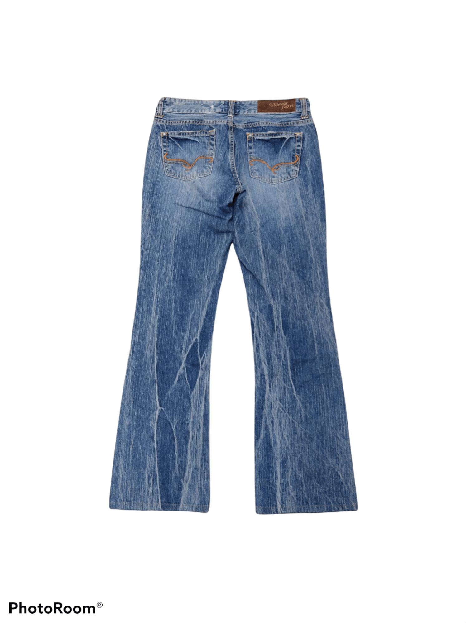 Edwin FLARE🔥DISTRESSED WASHED BLUE EDWIN DENIM PANTS Size US 29 - 2 Thumbnail