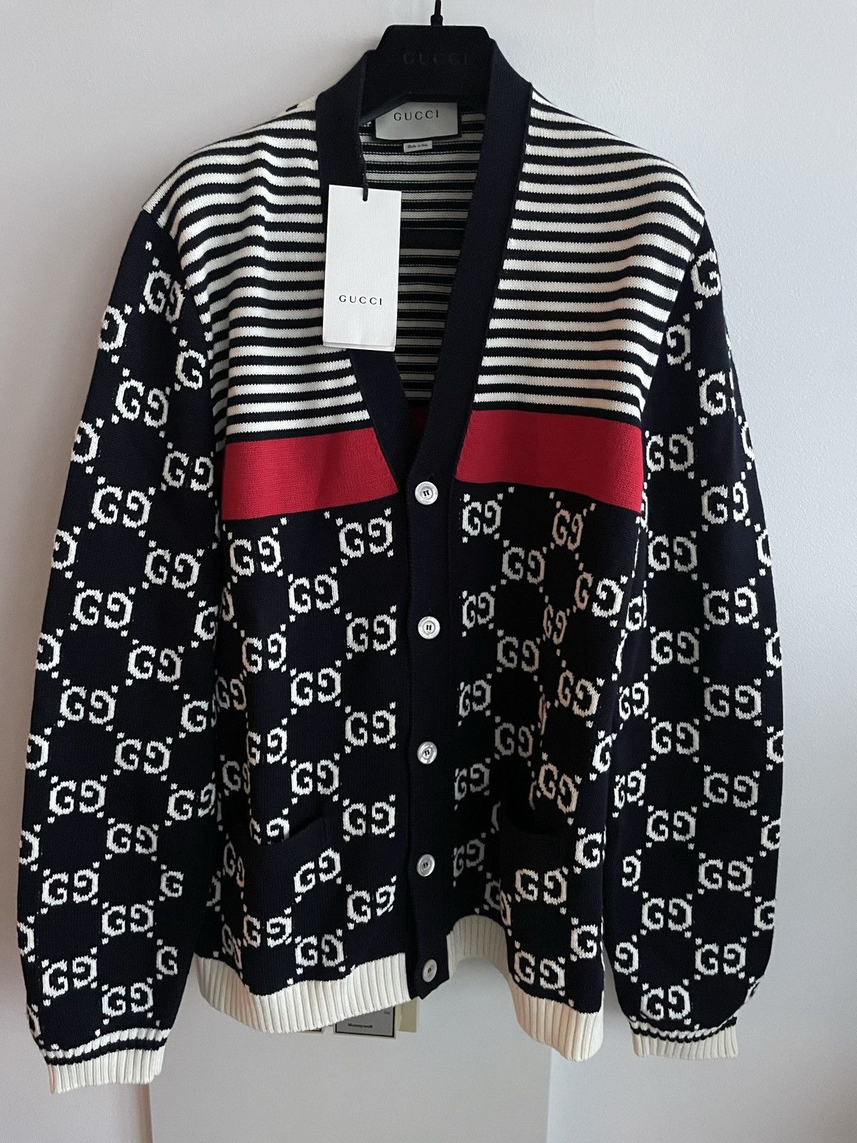 Gucci Rare Super Limited Runway Brand NEW GG Logo Cardigan Sweater Size US M / EU 48-50 / 2 - 3 Thumbnail