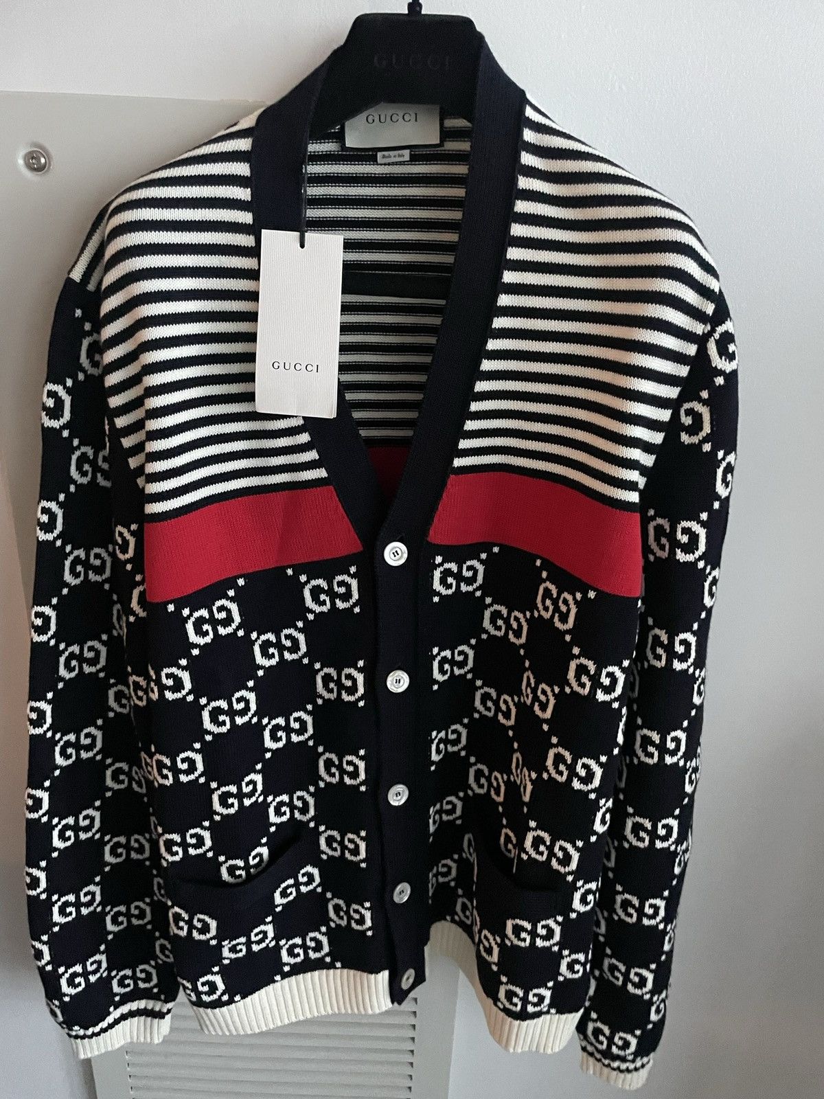 Gucci Rare Super Limited Runway Brand NEW GG Logo Cardigan Sweater Size US M / EU 48-50 / 2 - 22 Thumbnail