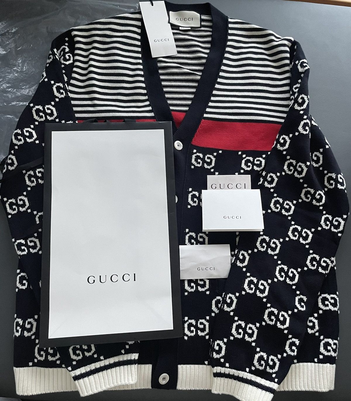 Gucci Rare Super Limited Runway Brand NEW GG Logo Cardigan Sweater Size US M / EU 48-50 / 2 - 15 Thumbnail