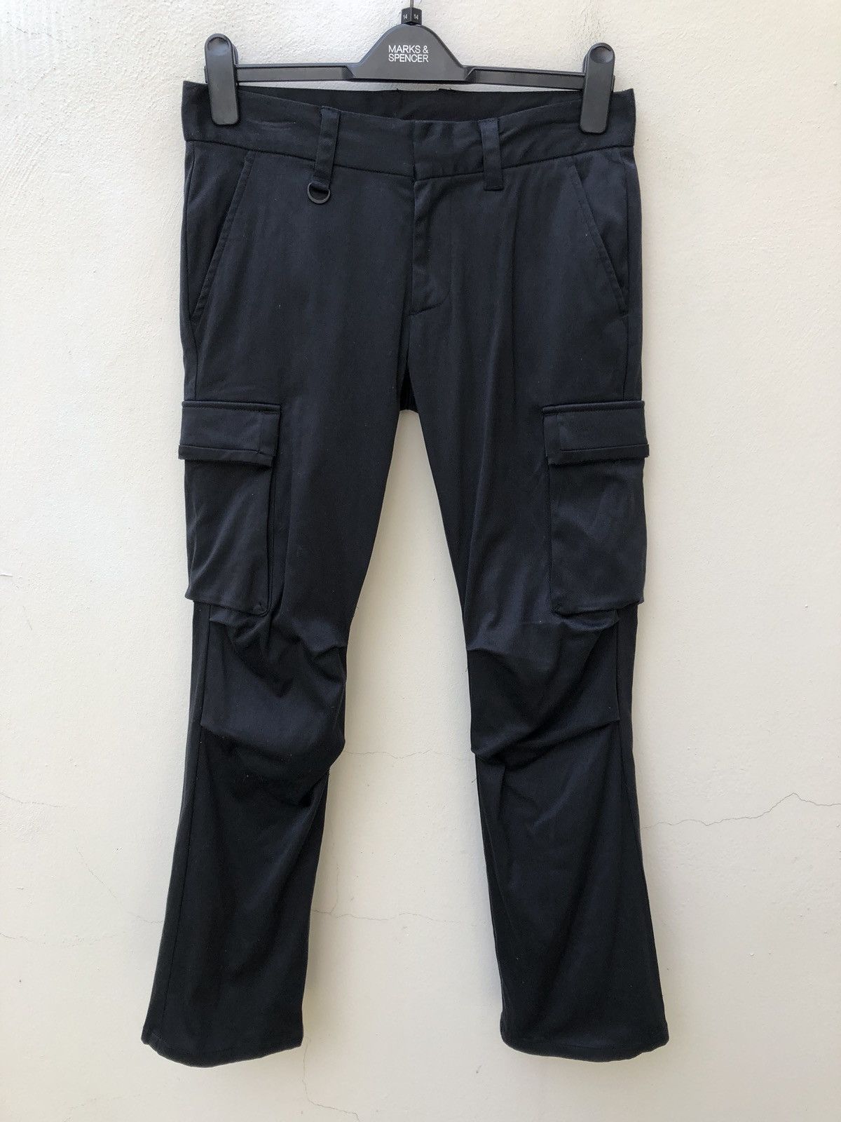 Vanquish Vanquish Gold Japan StretchBlack Crop Cargo Flare Trouser Size US 29 - 6 Thumbnail
