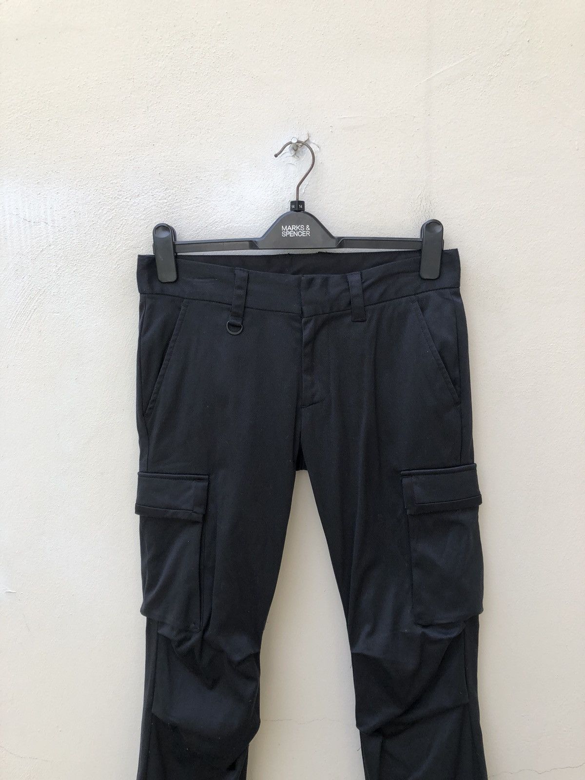 Vanquish Vanquish Gold Japan StretchBlack Crop Cargo Flare Trouser Size US 29 - 7 Thumbnail