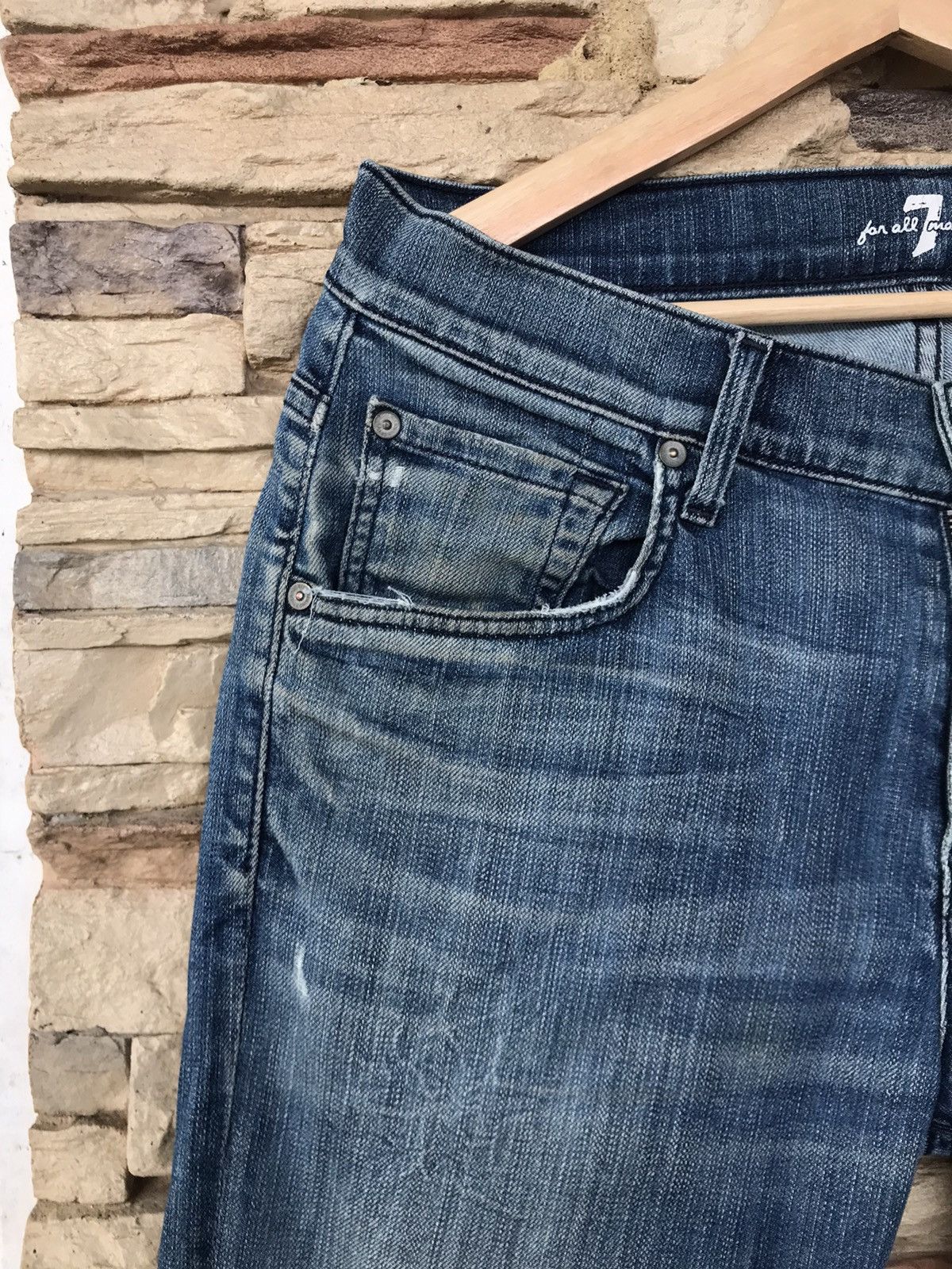 7 For All Mankind 7 For All Mankind Distressed Jeans lgb ifsixwasnine Size US 33 - 3 Thumbnail