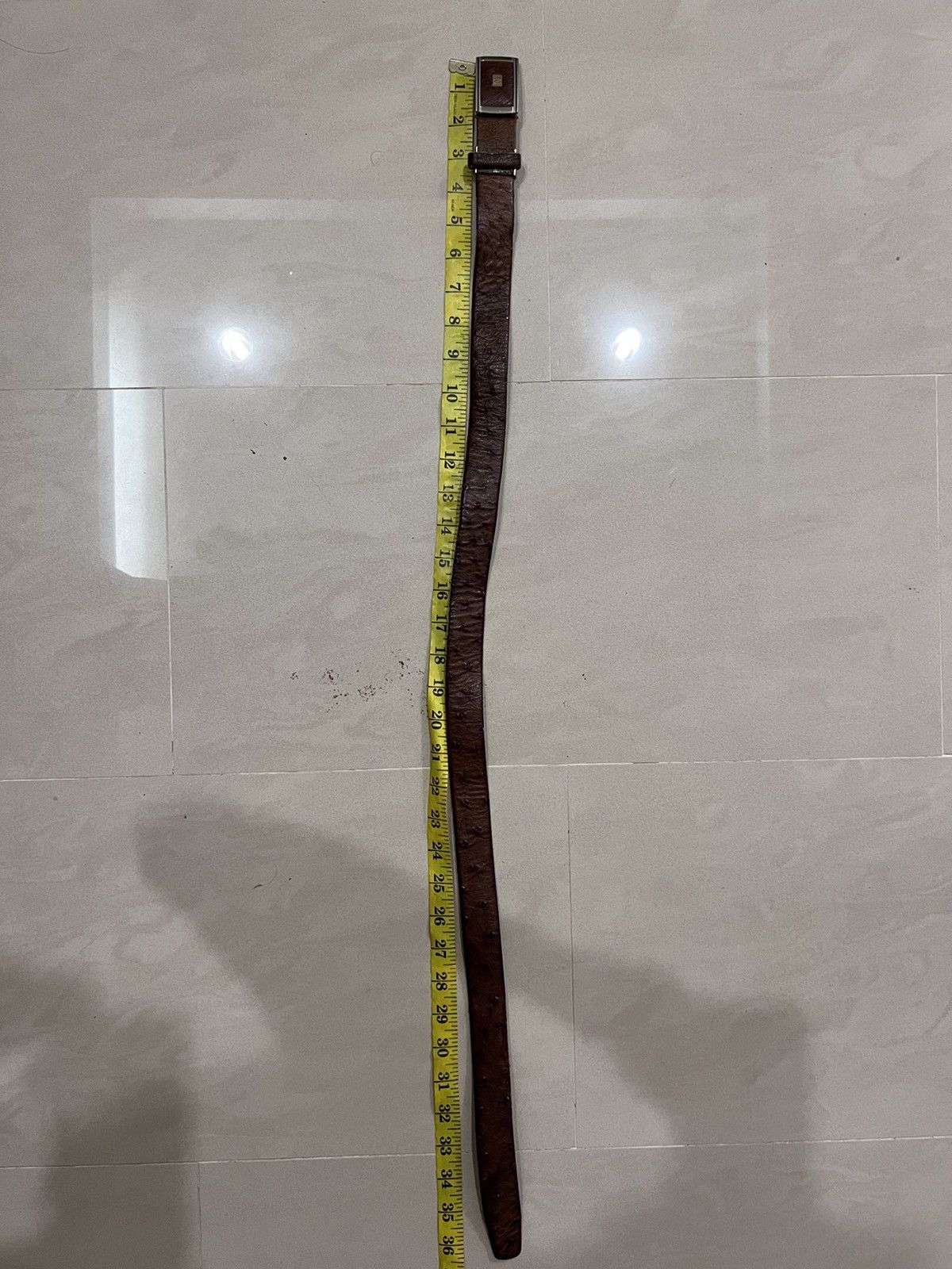 DAKS Daks London Ostrich Leather Buckle Belt Size ONE SIZE - 13 Thumbnail