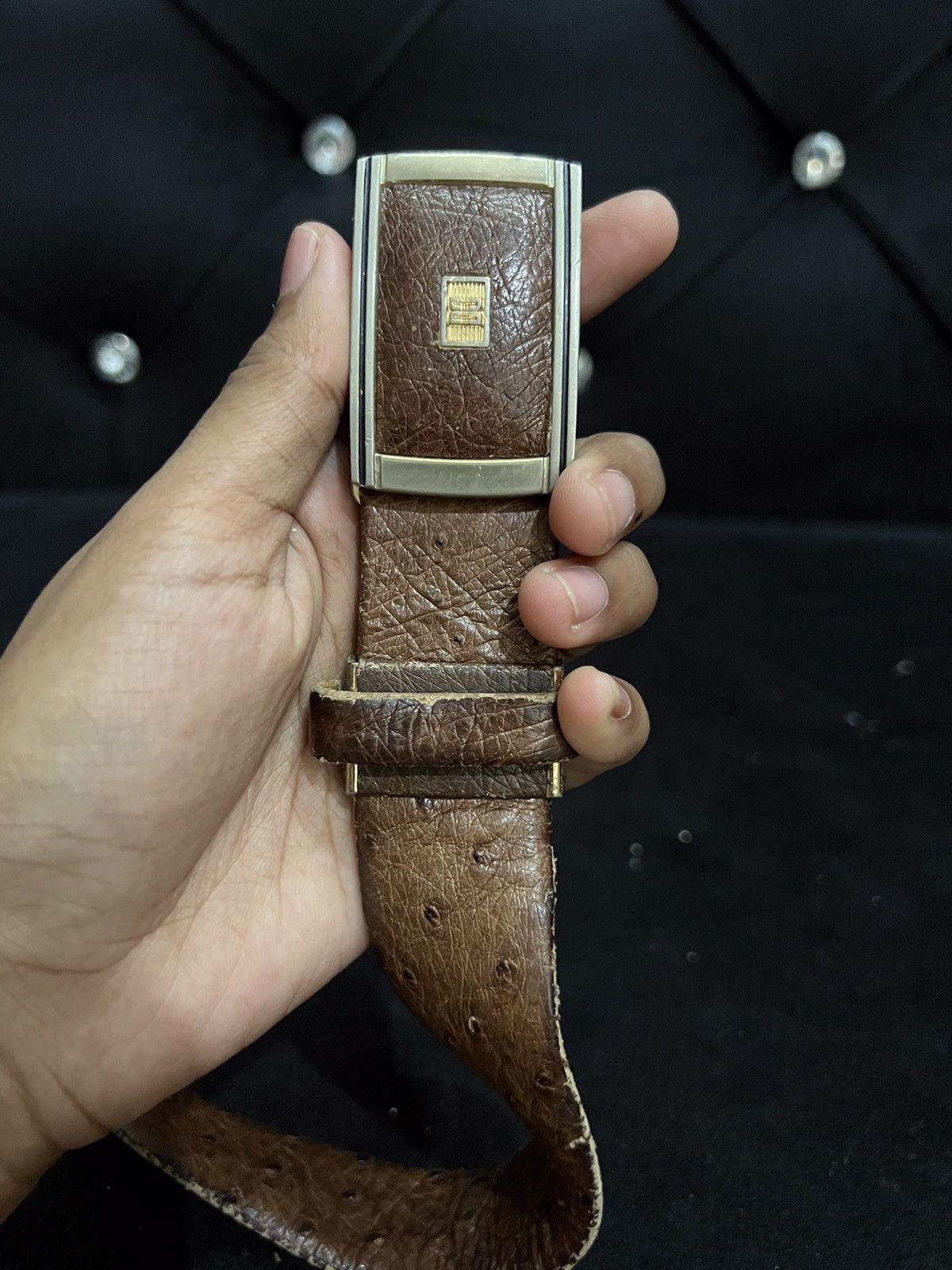 DAKS Daks London Ostrich Leather Buckle Belt Size ONE SIZE - 5 Thumbnail