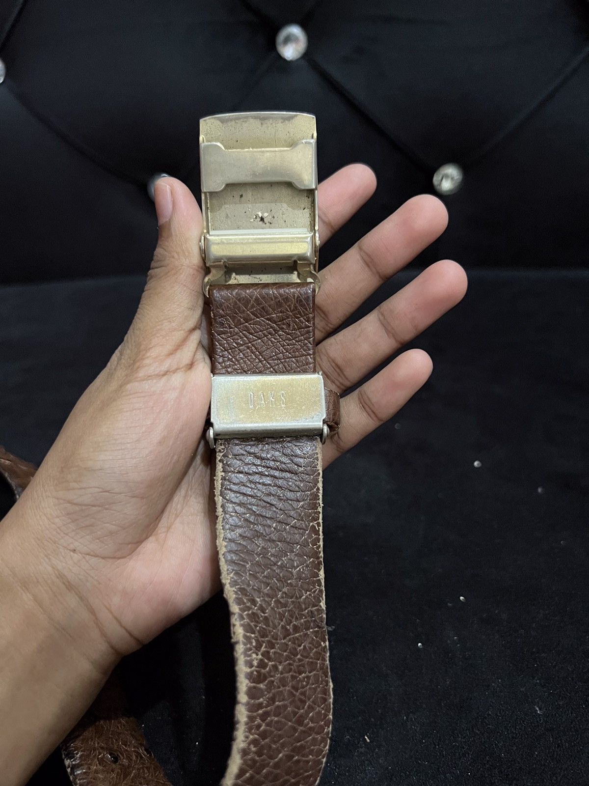 DAKS Daks London Ostrich Leather Buckle Belt Size ONE SIZE - 4 Thumbnail