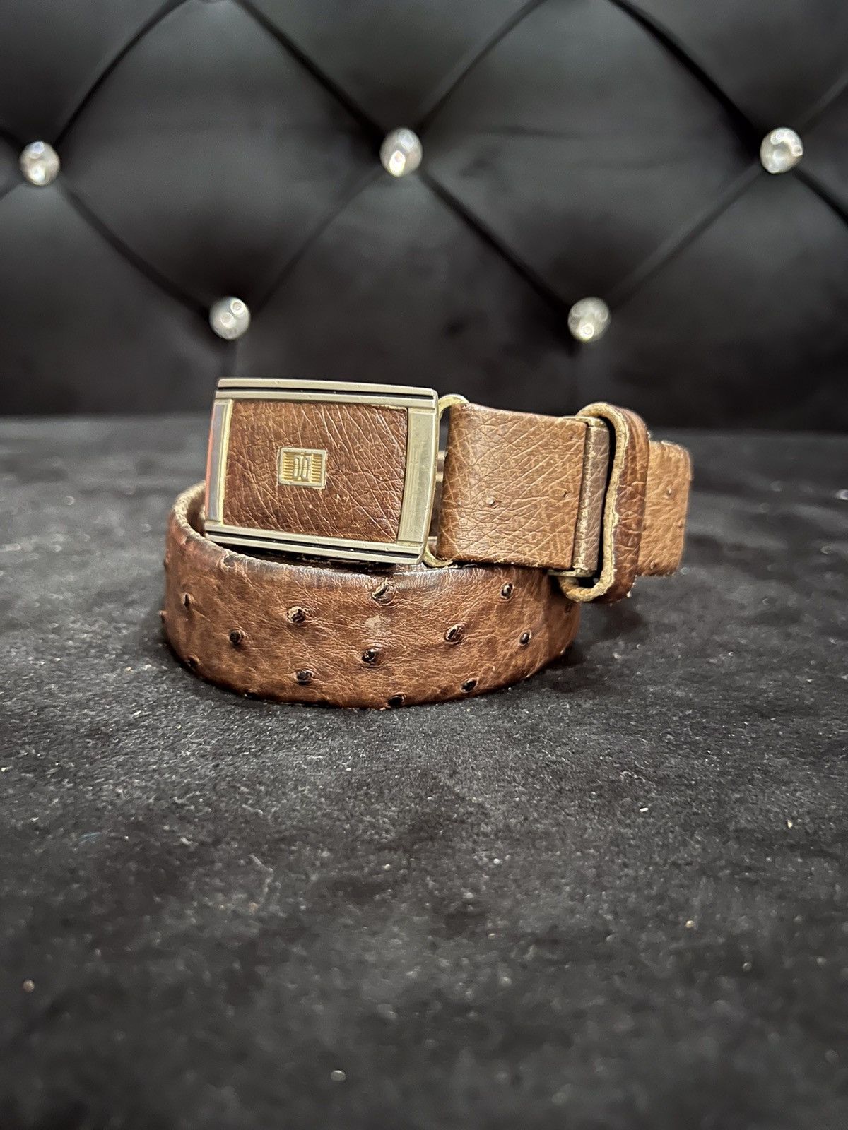DAKS Daks London Ostrich Leather Buckle Belt Size ONE SIZE - 2 Thumbnail