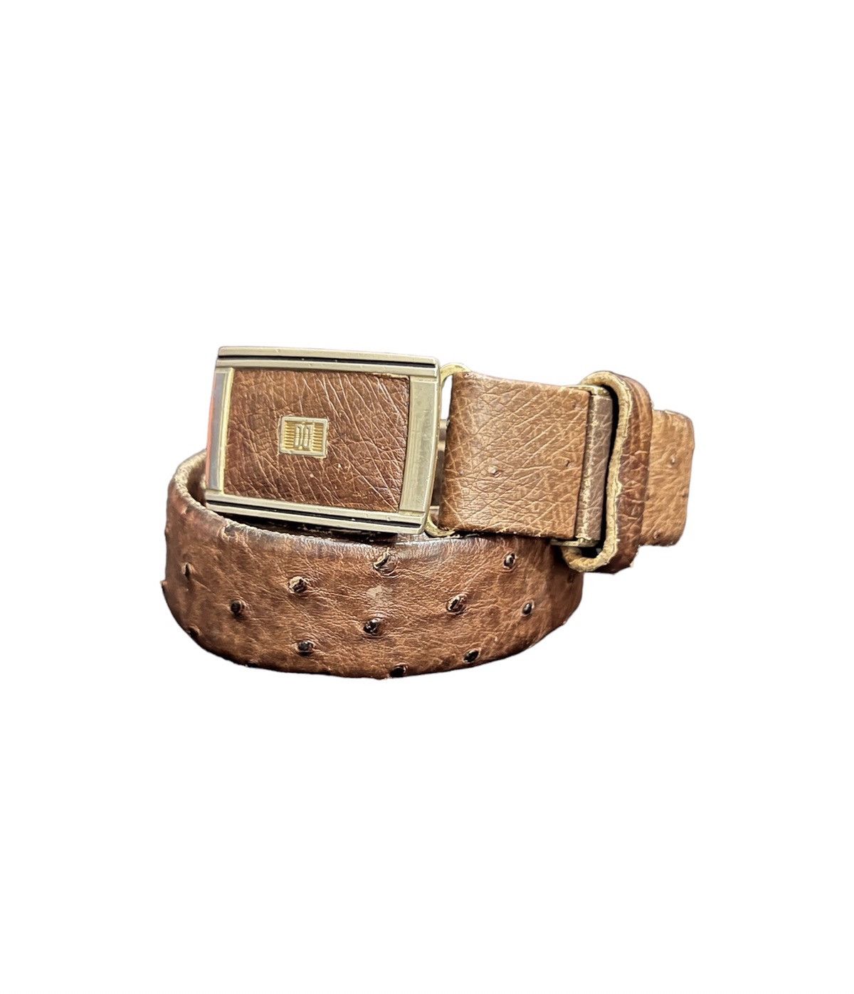DAKS Daks London Ostrich Leather Buckle Belt Size ONE SIZE - 1 Thumbnail