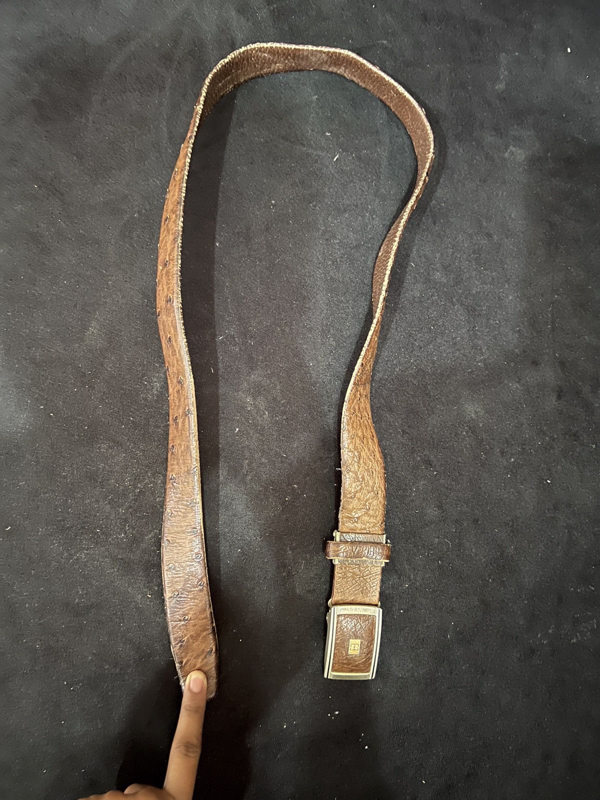 DAKS Daks London Ostrich Leather Buckle Belt Size ONE SIZE - 8 Thumbnail
