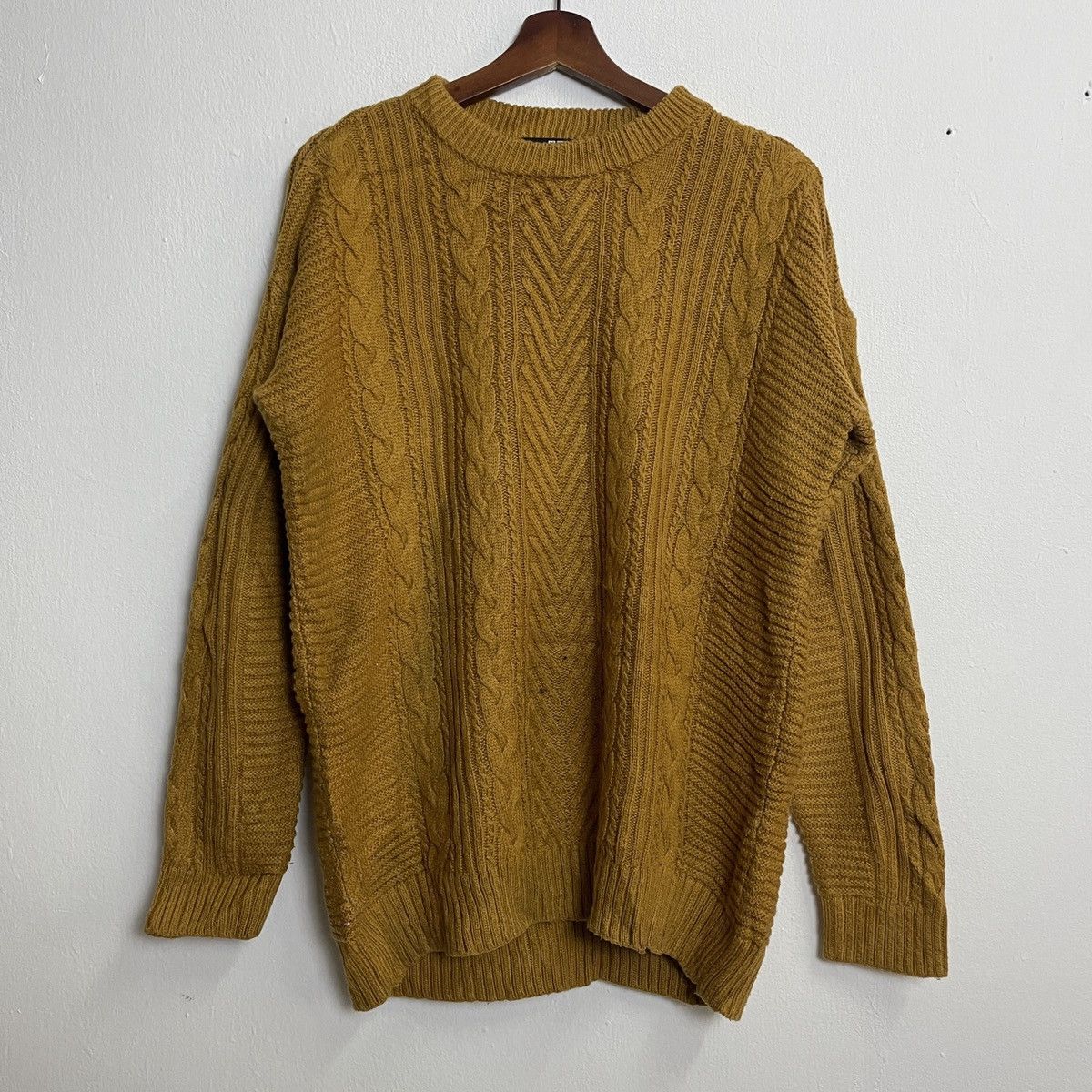 Uniqlo Vintage Uniqlo Drawstring Honeycomb Cable Knitwear Jumper Size US M / EU 48-50 / 2 - 1 Thumbnail
