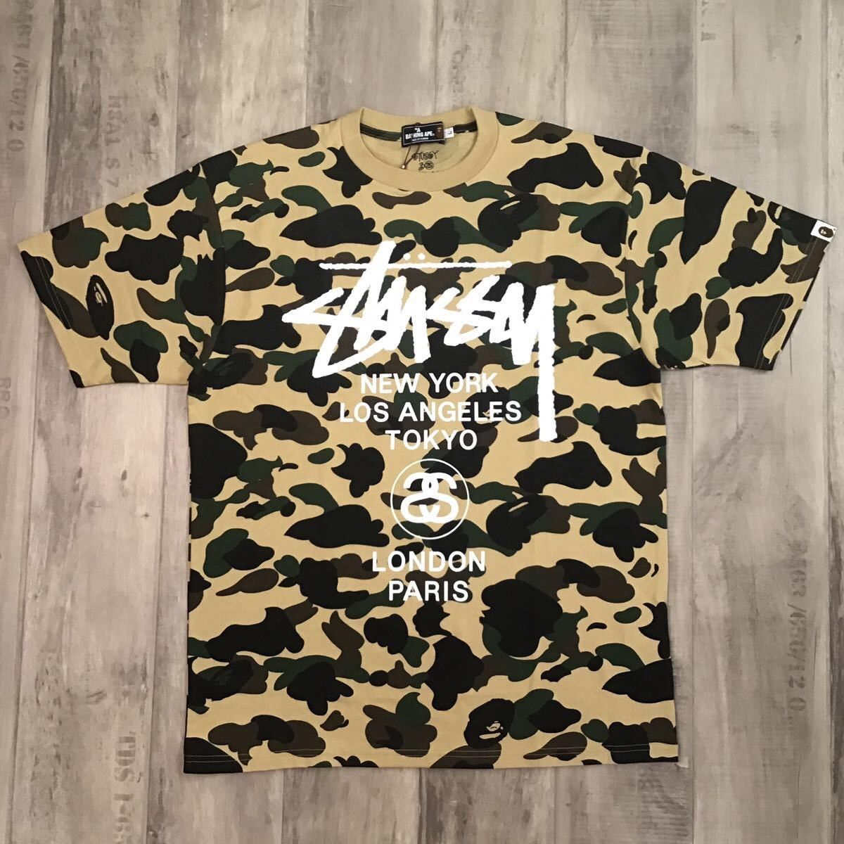 Bape BAPE × Stussy 30th Anniversary World Tour T-shirt 1st Camo | Grailed