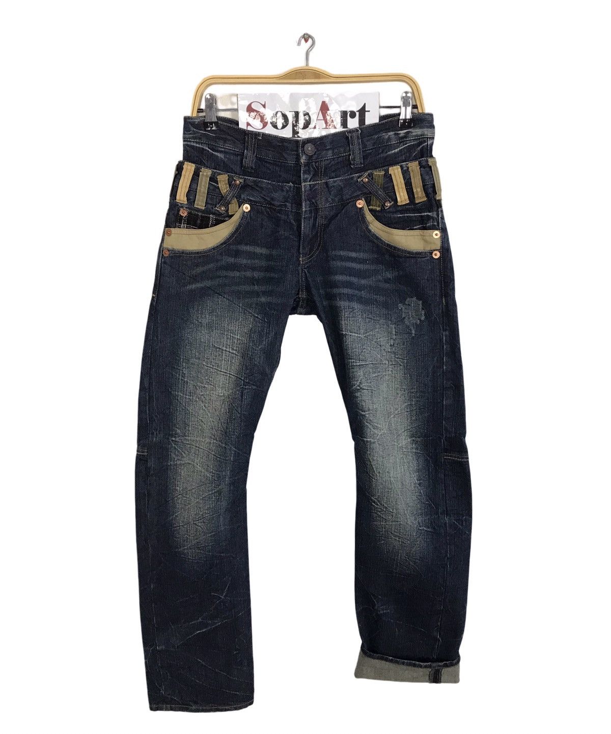 Japanese Brand × Vintage Vintage Explosion Double Waist Pocket Design Jeans Size US 32 / EU 48 - 1 Thumbnail