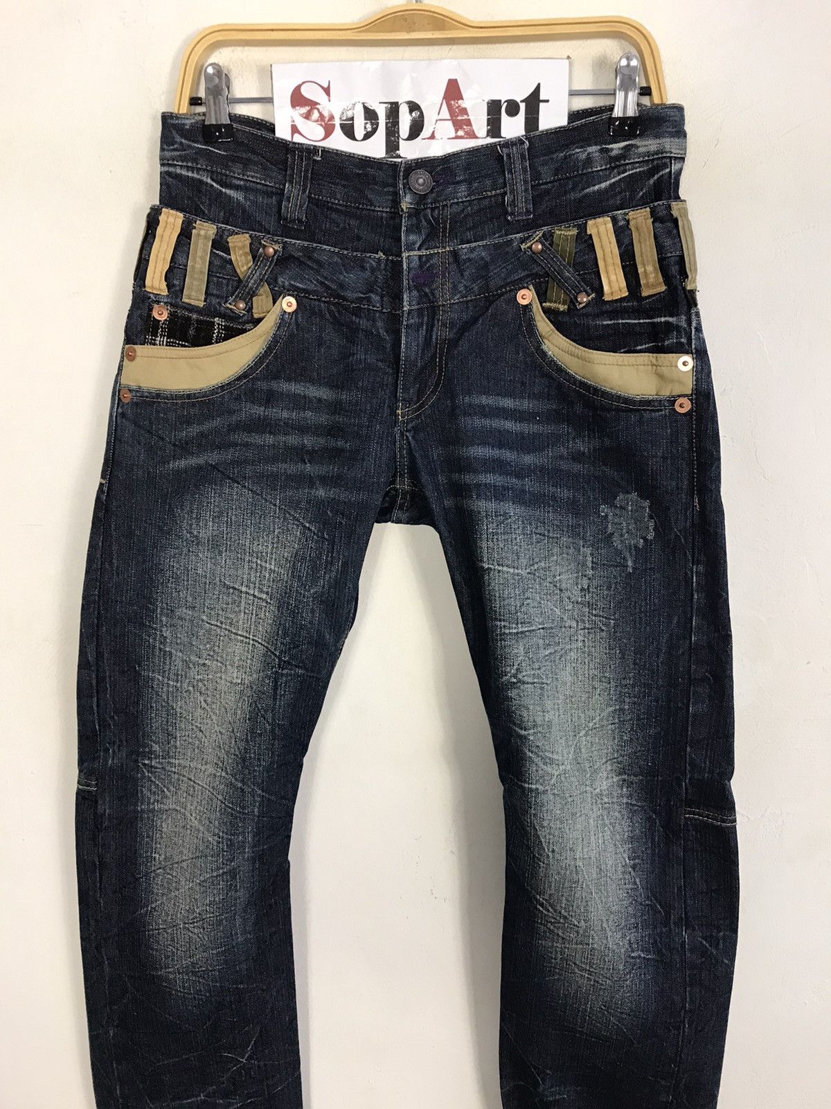 Japanese Brand × Vintage Vintage Explosion Double Waist Pocket Design Jeans Size US 32 / EU 48 - 3 Thumbnail