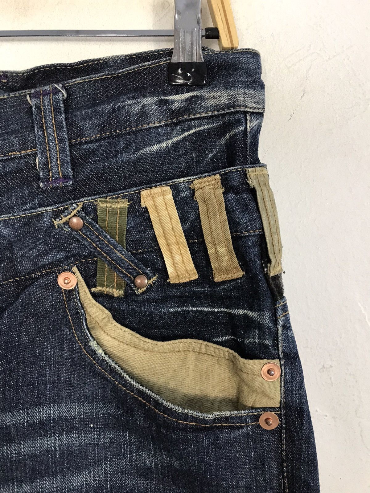 Japanese Brand × Vintage Vintage Explosion Double Waist Pocket Design Jeans Size US 32 / EU 48 - 5 Thumbnail