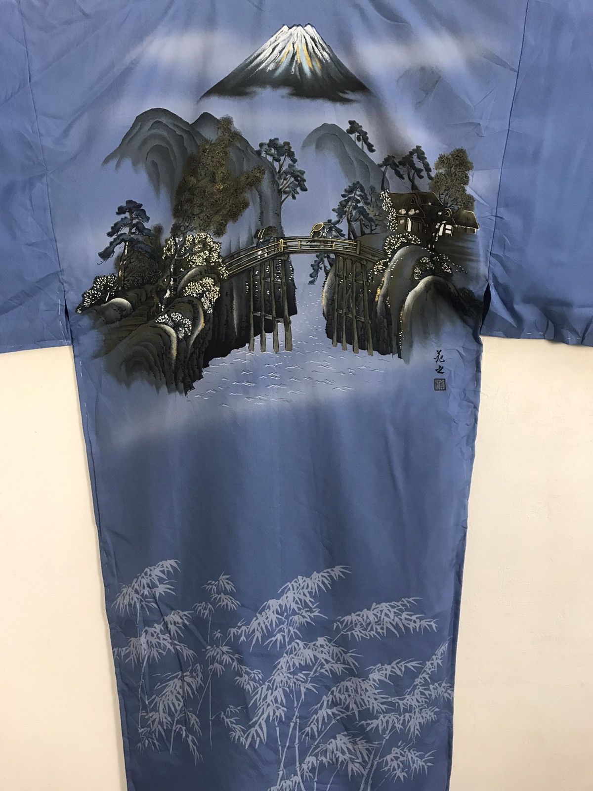 Edition Japan Tomesode Cardigan Happi Robe Dress Mount Fuji Cityscape Size XL / US 12-14 / IT 48-50 - 2 Thumbnail
