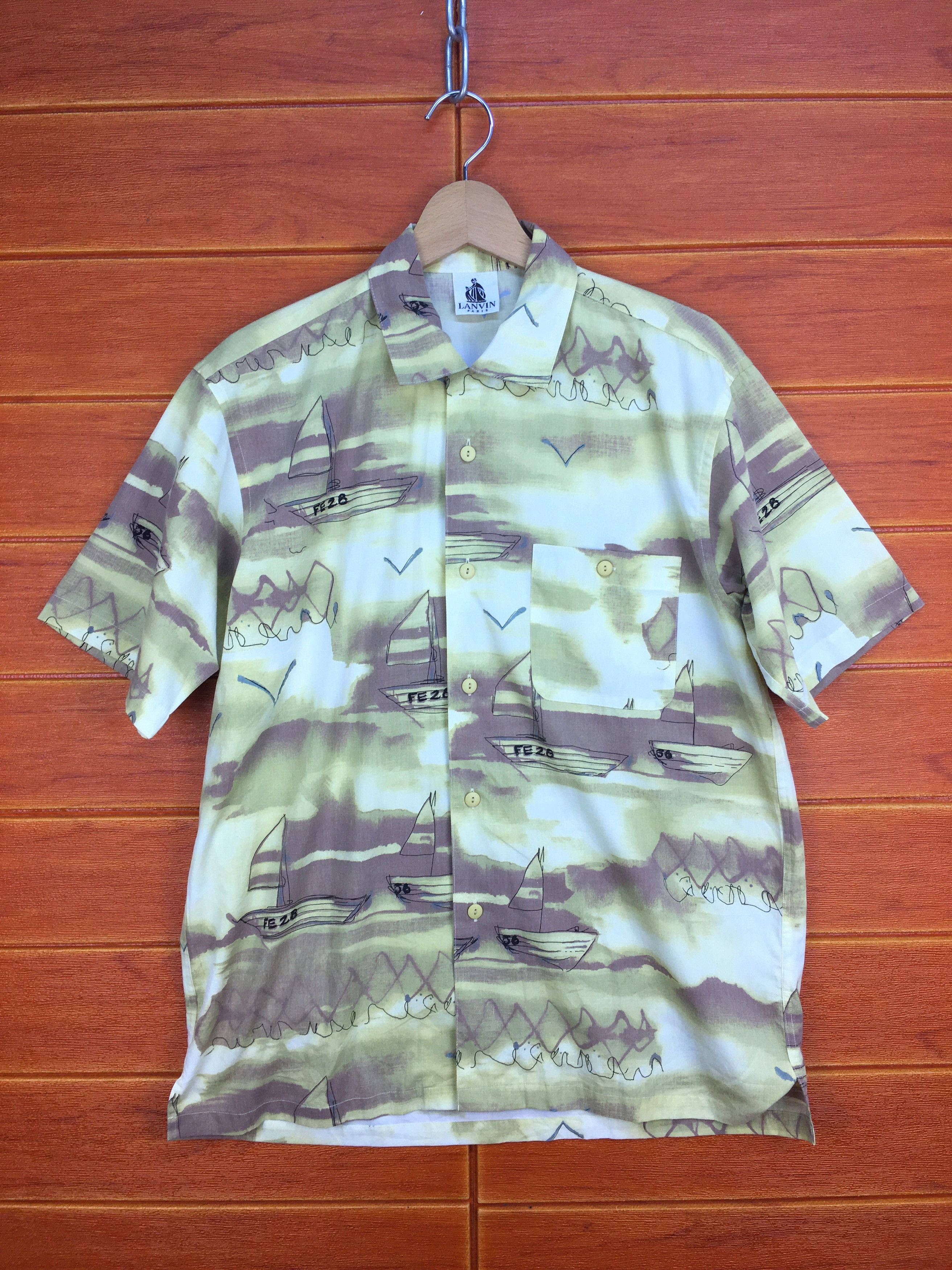 Lanvin Lanvin Paris Sailing Boat Fullprint Button Up Shirt Size US M / EU 48-50 / 2 - 1 Thumbnail
