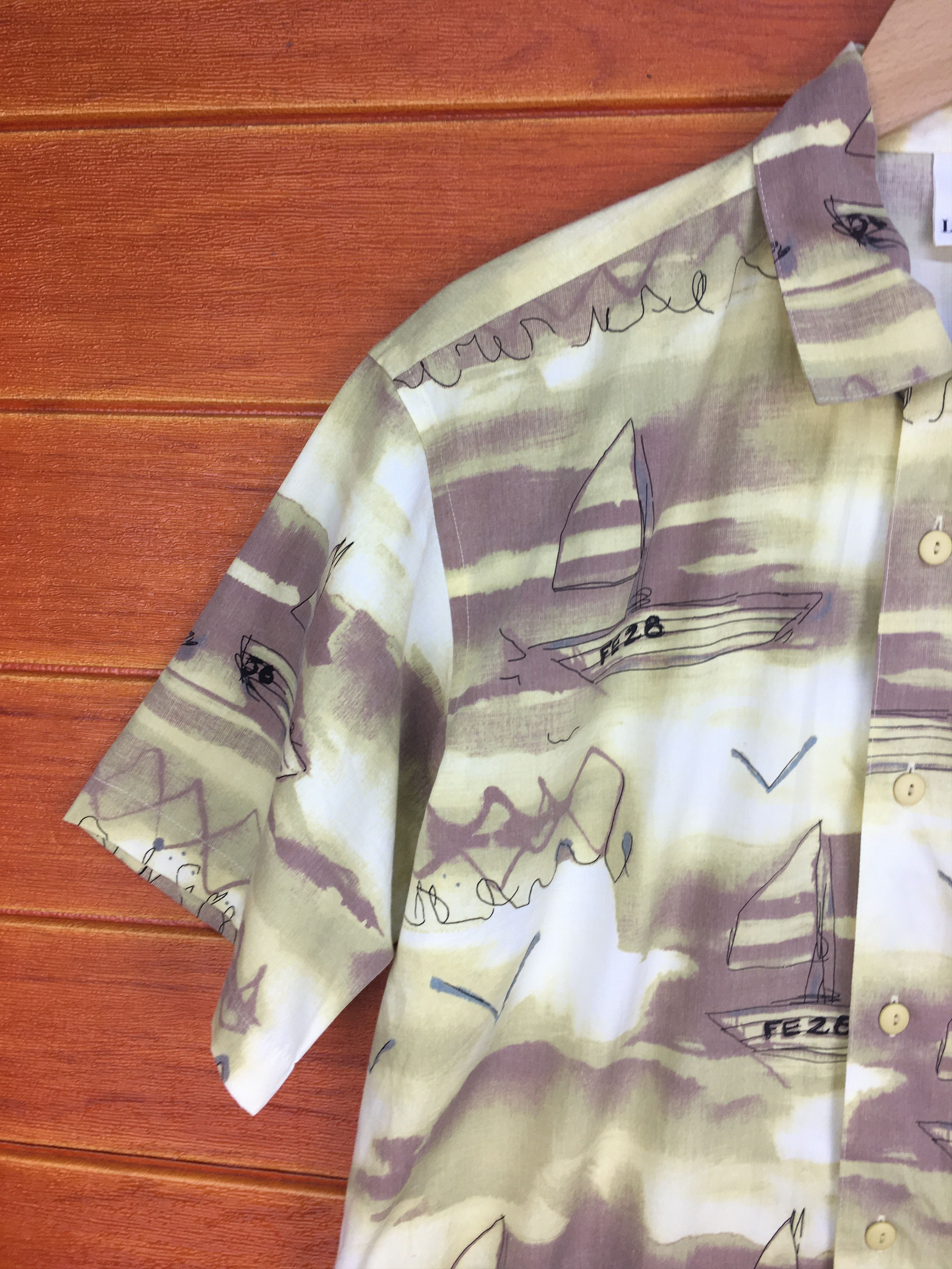 Lanvin Lanvin Paris Sailing Boat Fullprint Button Up Shirt Size US M / EU 48-50 / 2 - 2 Thumbnail