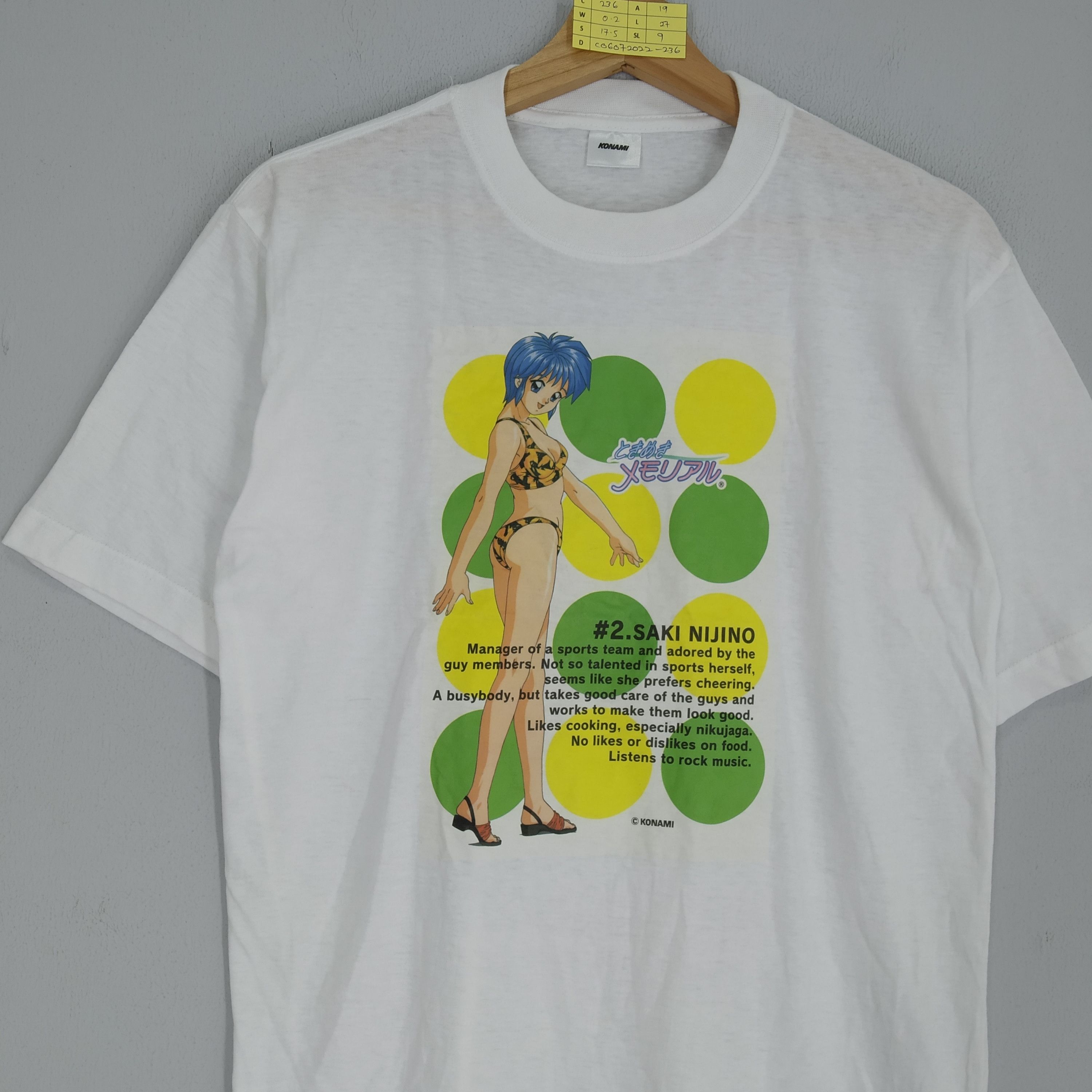 Anime Vintage 90s Saki Nijino Anime Heroines By Konami Shirt Size US M / EU 48-50 / 2 - 3 Thumbnail