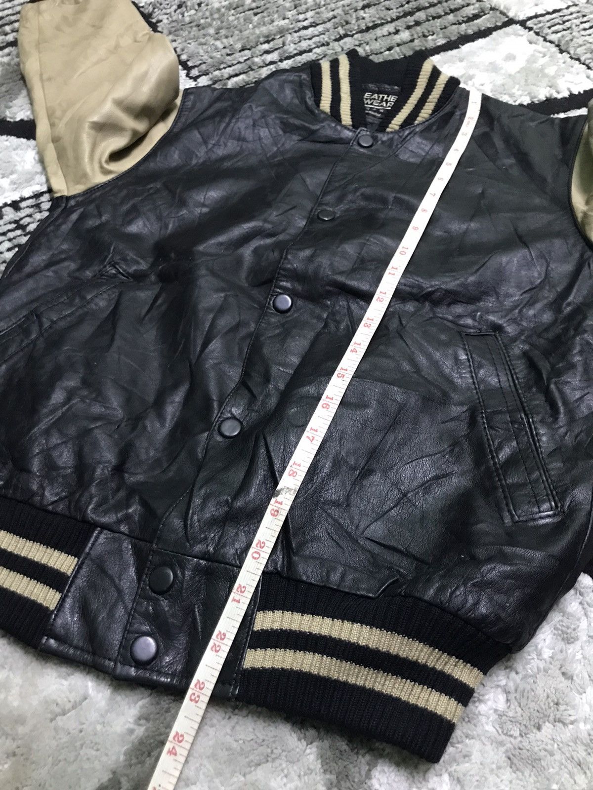 Japanese Brand varsity leather jacket Size US S / EU 44-46 / 1 - 7 Thumbnail
