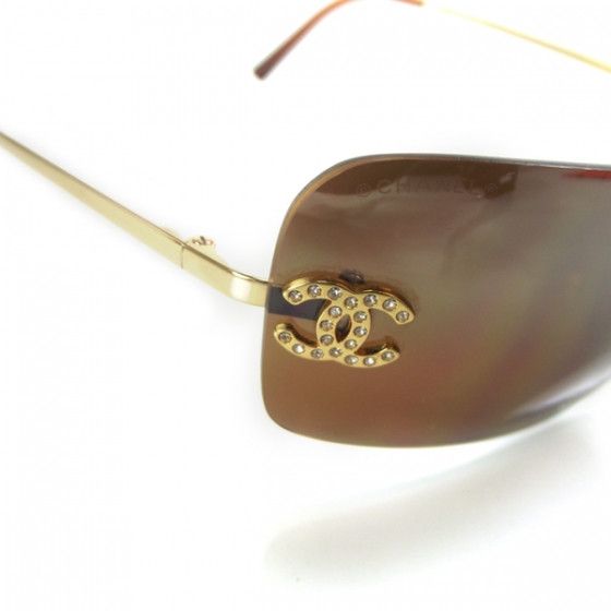 Chanel Chanel CC Logo Gold Brown Tinted Sunglasses 4017-D Size ONE SIZE - 6 Thumbnail
