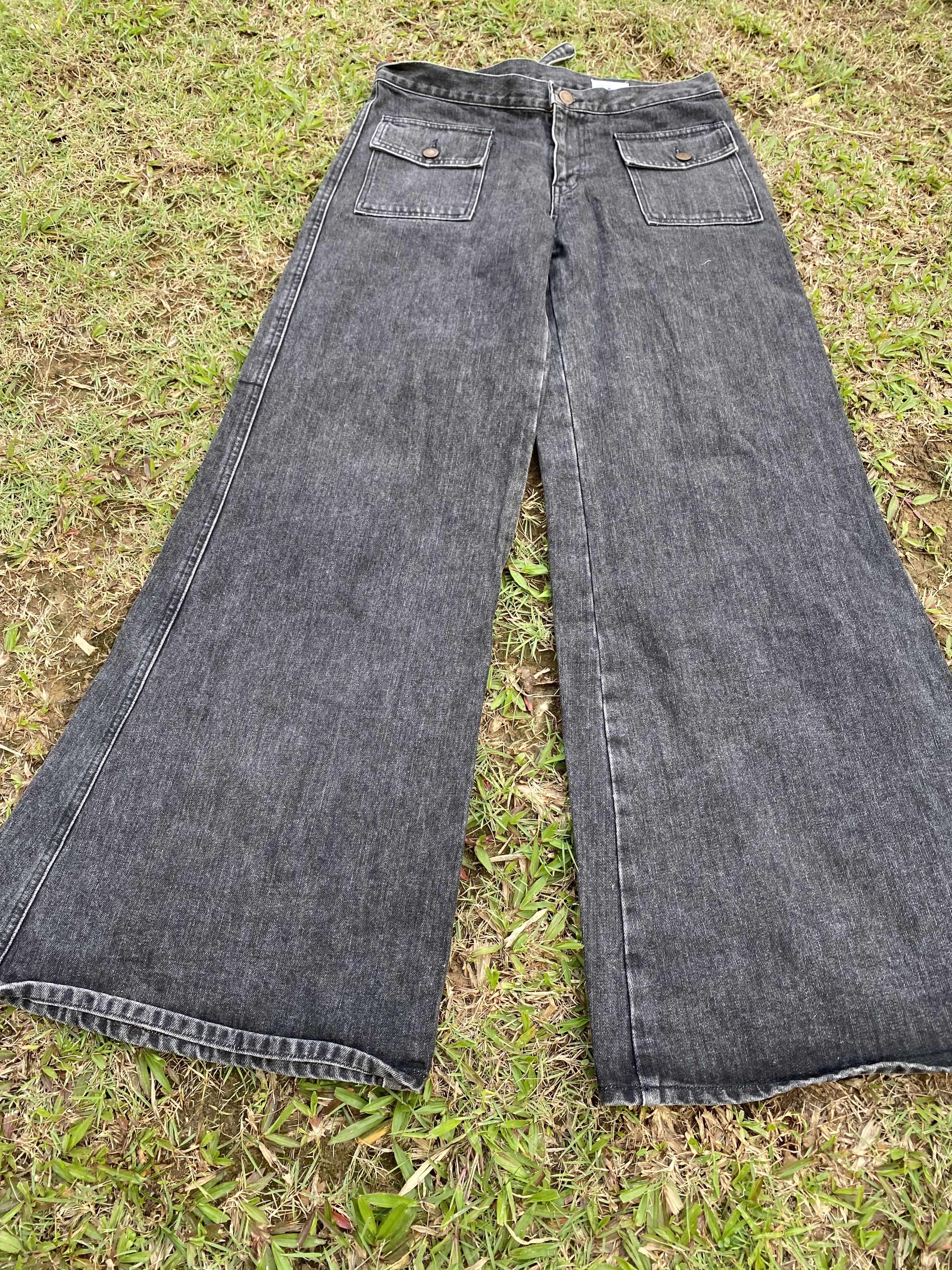 Affliction Baggy Super Flared Japanese Bush Pant Jeans Size US 31 - 3 Thumbnail