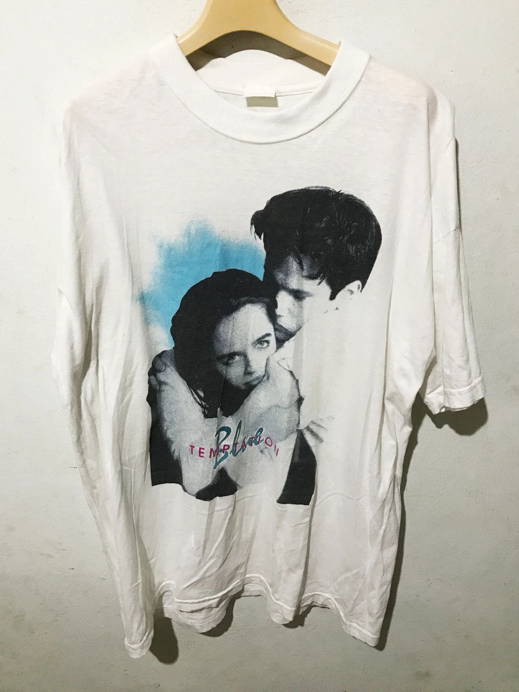 Band Tees × Vintage 90s Blue Temptation - not hoodie leather parka jacket Size US L / EU 52-54 / 3 - 1 Thumbnail