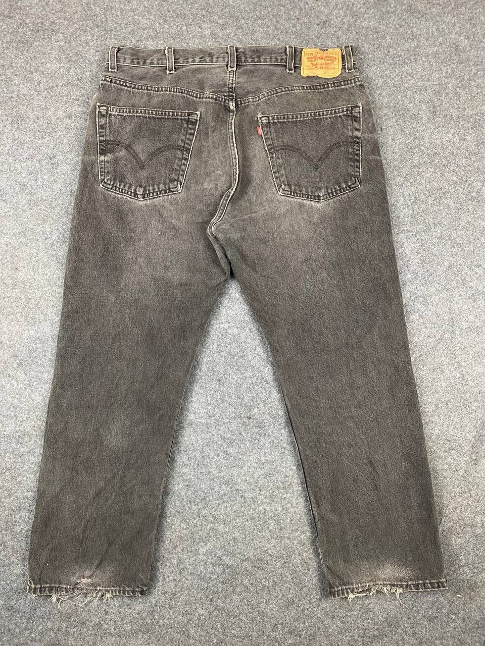 Image of Distressed Denim x Levis 505 Super Black Denim Faded Distressed, Men's (Size 38)