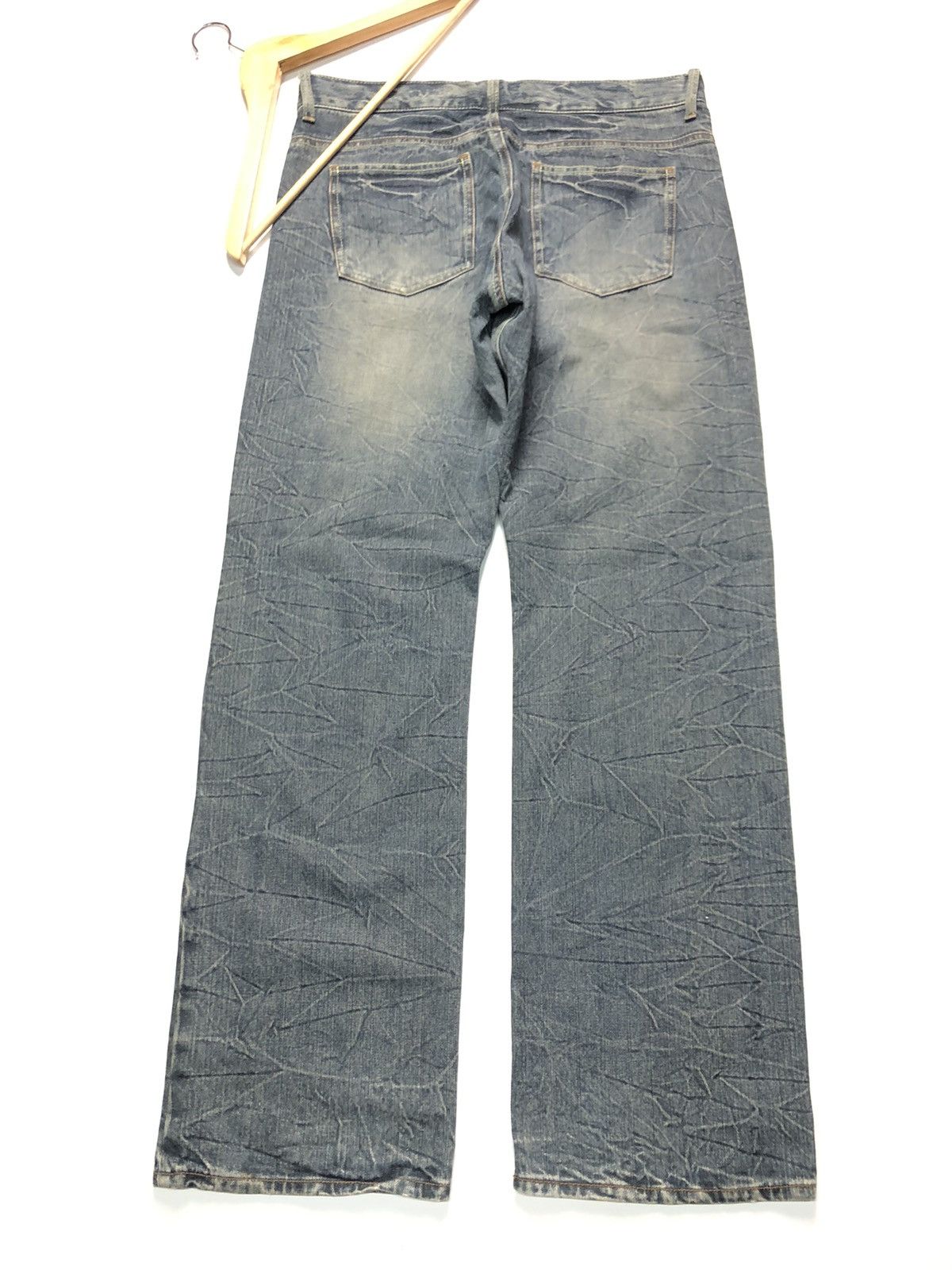 Japanese Brand VINTAGE DAILY TOPICS BLUE WASH DISTRESSED DENIM Size US 33 - 9 Thumbnail