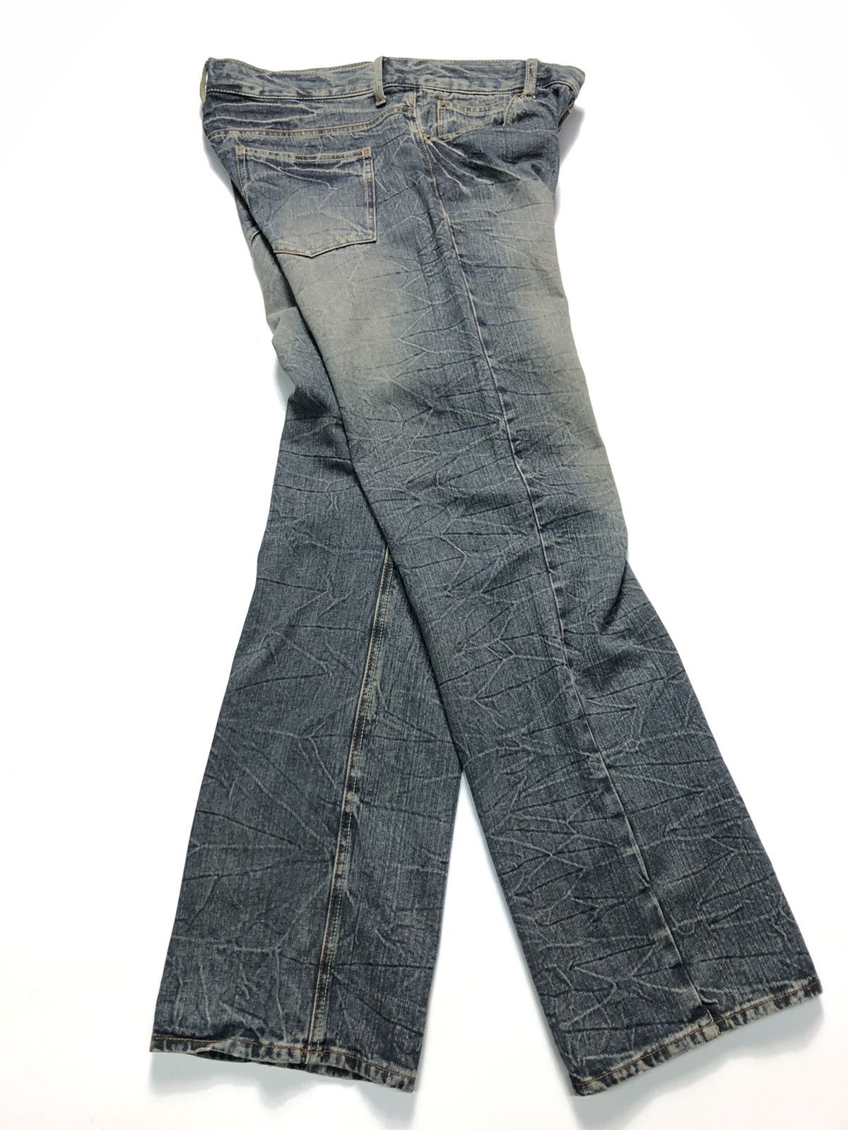 Japanese Brand VINTAGE DAILY TOPICS BLUE WASH DISTRESSED DENIM Size US 33 - 12 Thumbnail
