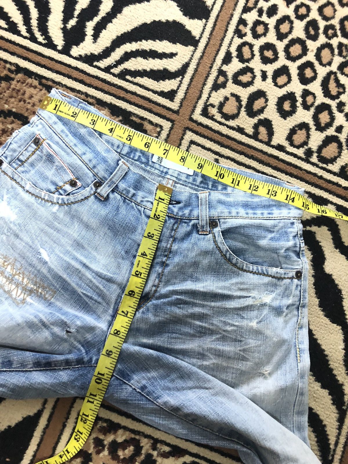 Global Work × Salvage GLOBAL WORK SELVEDGE QUARTER SHORT DISTRESSED DENIM JAPAN 🇯🇵 Size US 29 - 12 Thumbnail