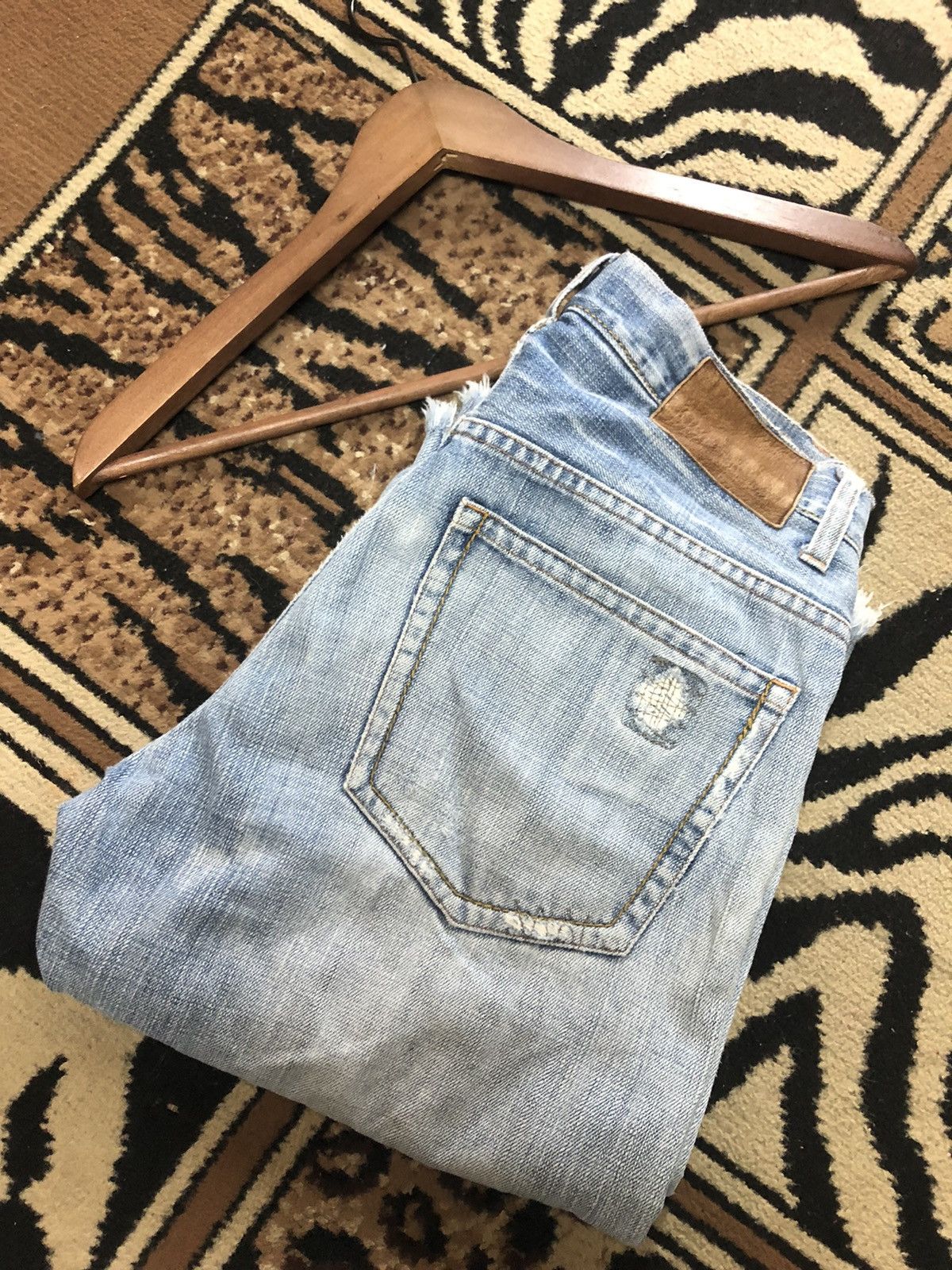 Global Work × Salvage GLOBAL WORK SELVEDGE QUARTER SHORT DISTRESSED DENIM JAPAN 🇯🇵 Size US 29 - 15 Thumbnail