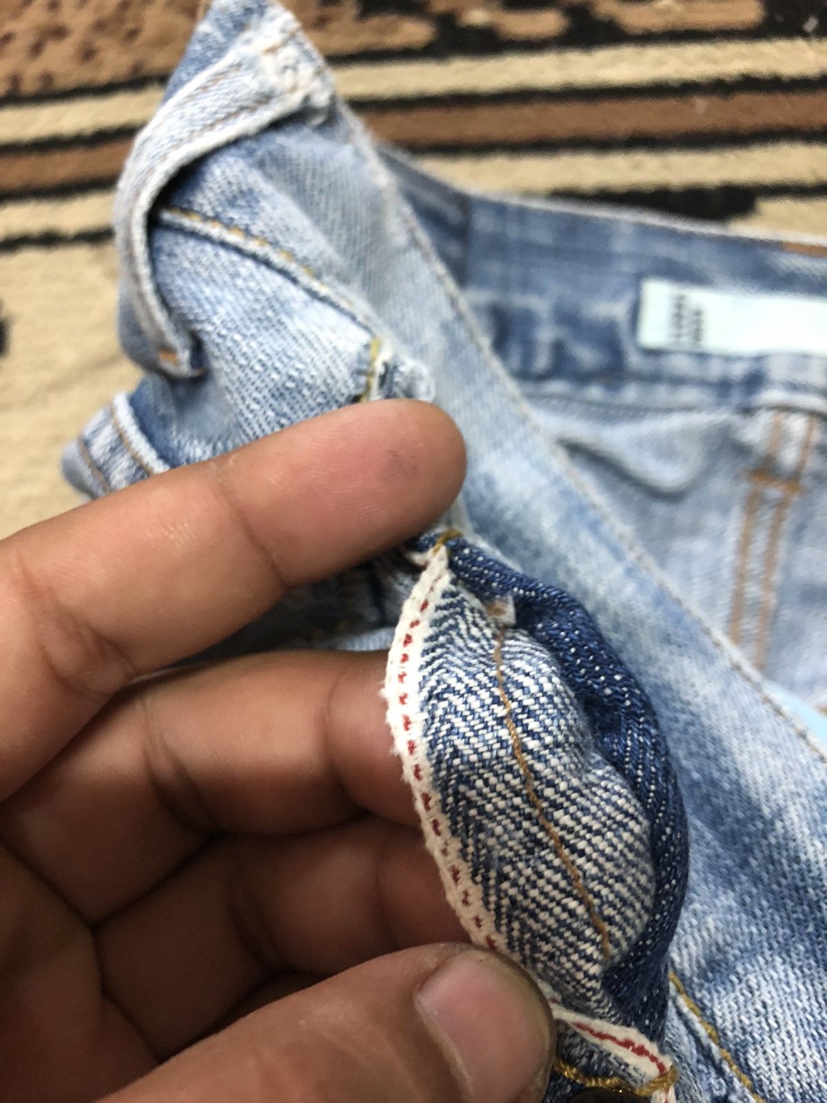 Global Work × Salvage GLOBAL WORK SELVEDGE QUARTER SHORT DISTRESSED DENIM JAPAN 🇯🇵 Size US 29 - 4 Thumbnail