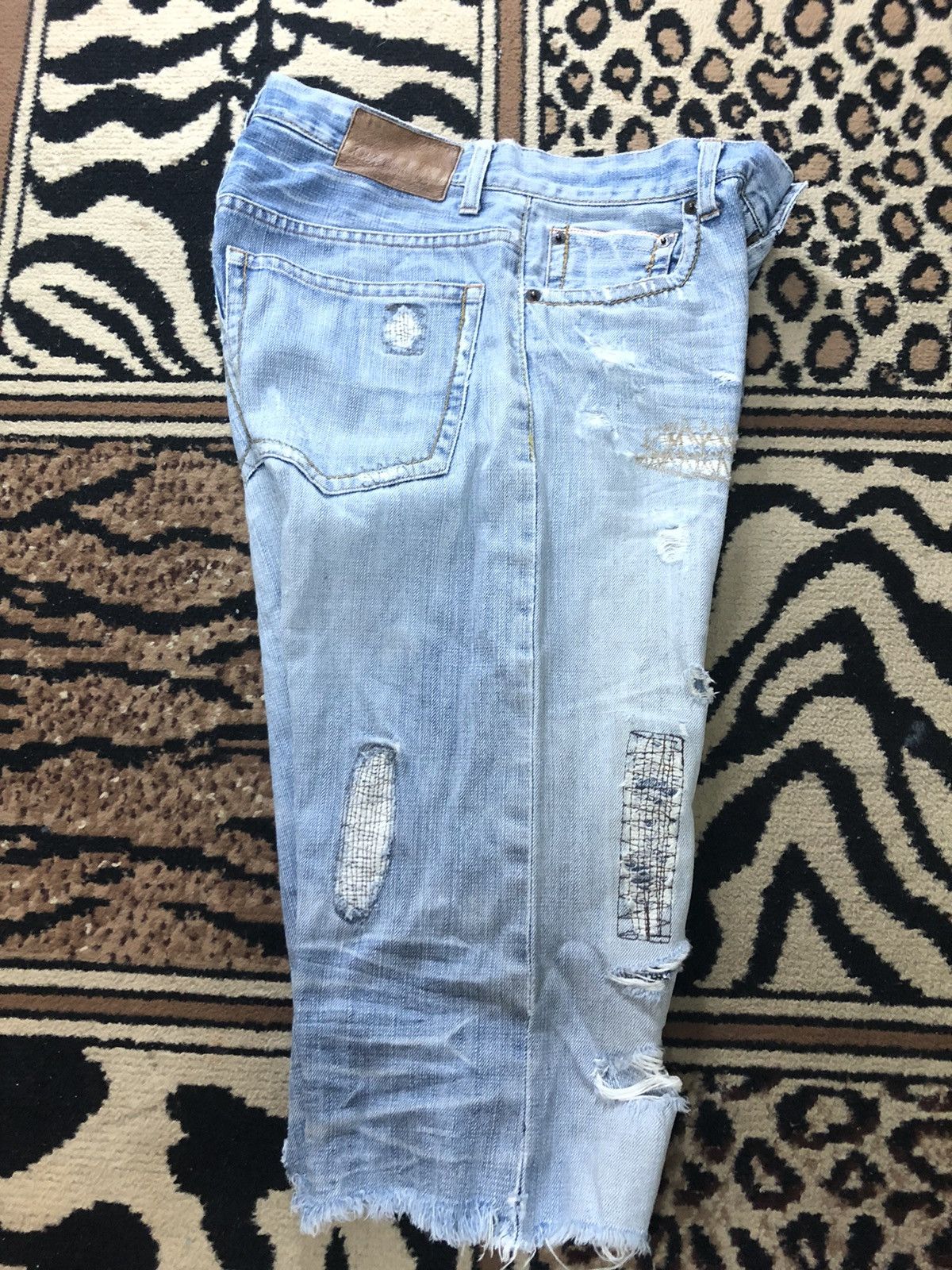 Global Work × Salvage GLOBAL WORK SELVEDGE QUARTER SHORT DISTRESSED DENIM JAPAN 🇯🇵 Size US 29 - 11 Thumbnail