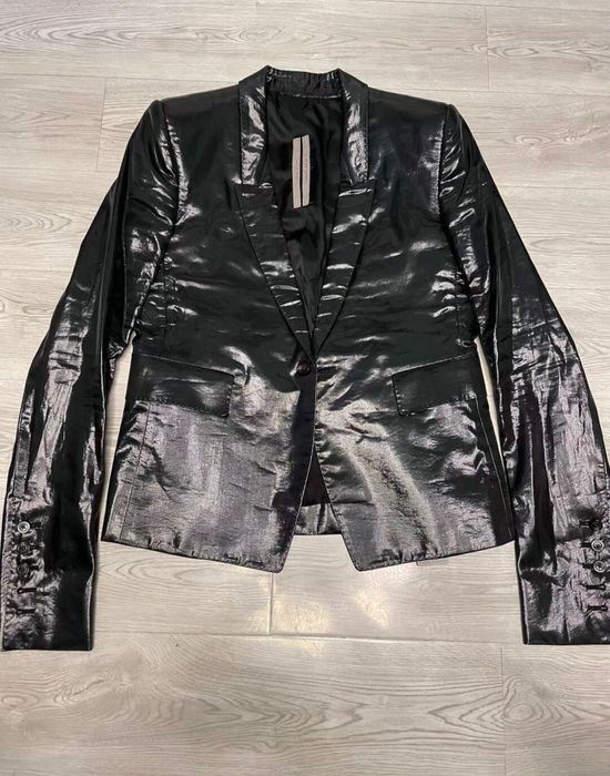 Rick Owens Jacket for female / shoulder pad metal-feel wax suit | Grailed