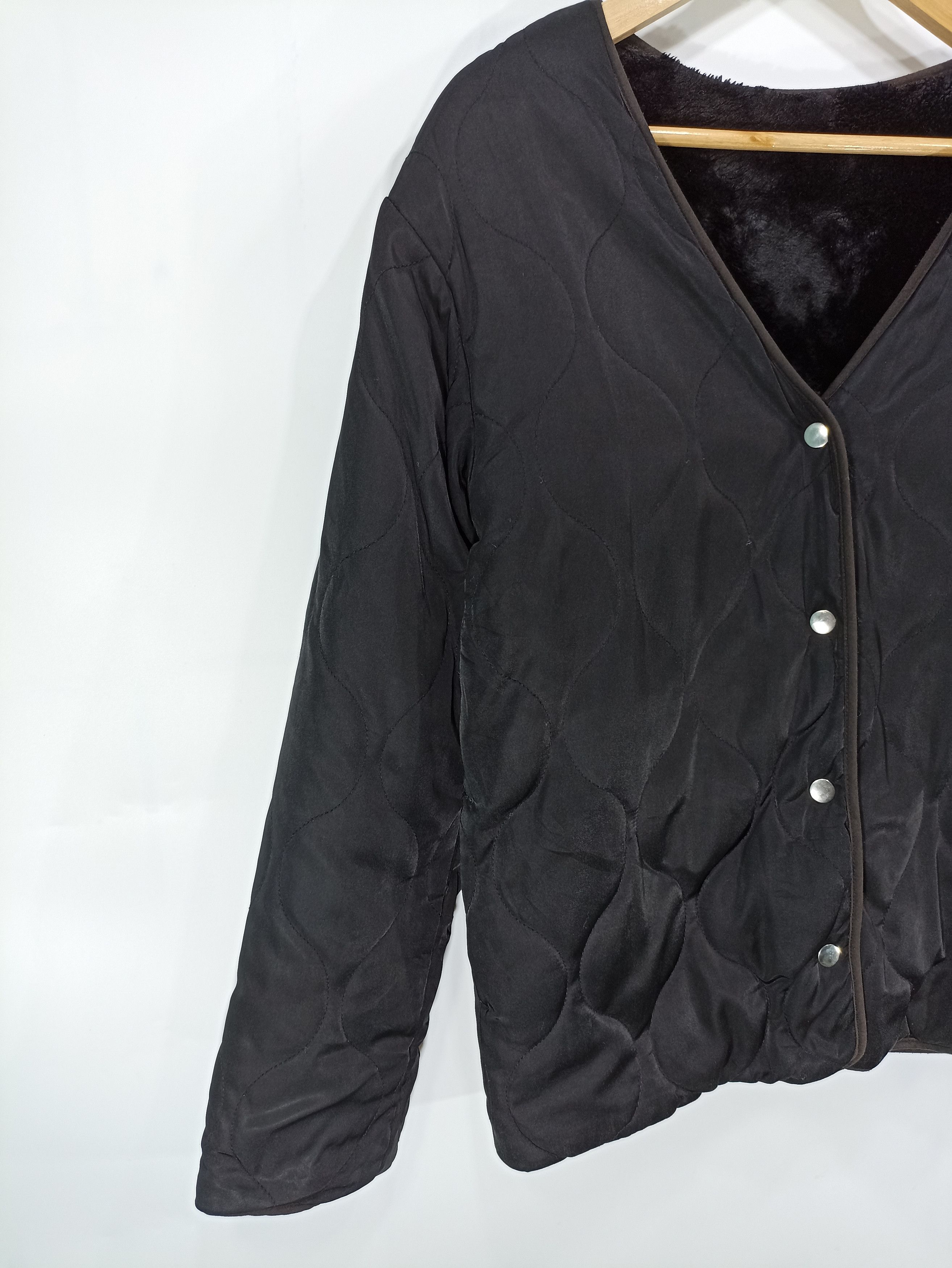 Japanese Brand Emoda Reversible Pile Fleece Quilted Cardigan Jacket Size US S / EU 44-46 / 1 - 4 Thumbnail